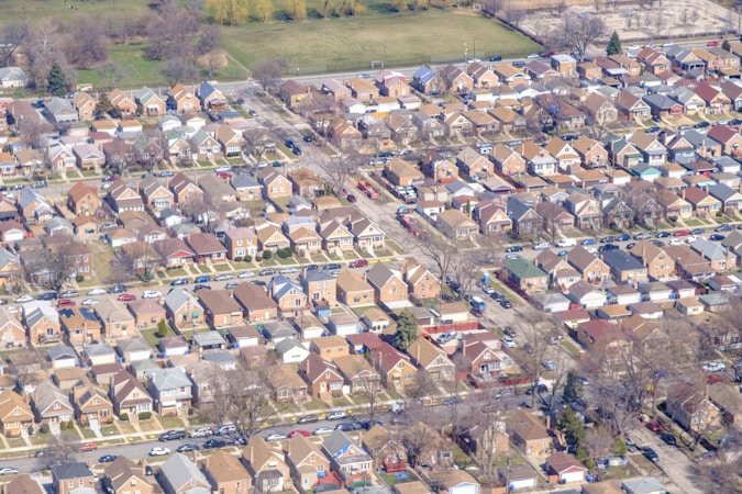Dense residential neighborhood with many homes and connecting streets, illustrating the growth pressure behind the North Las Vegas plan