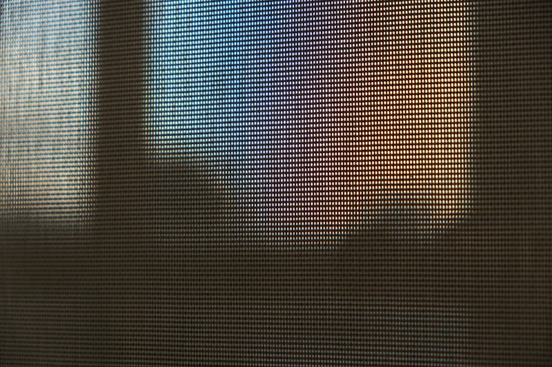 Close-up of a window screen mesh