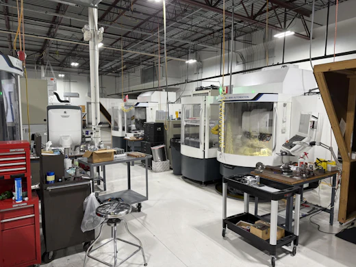 CNC machines and tooling in an engineering workshop