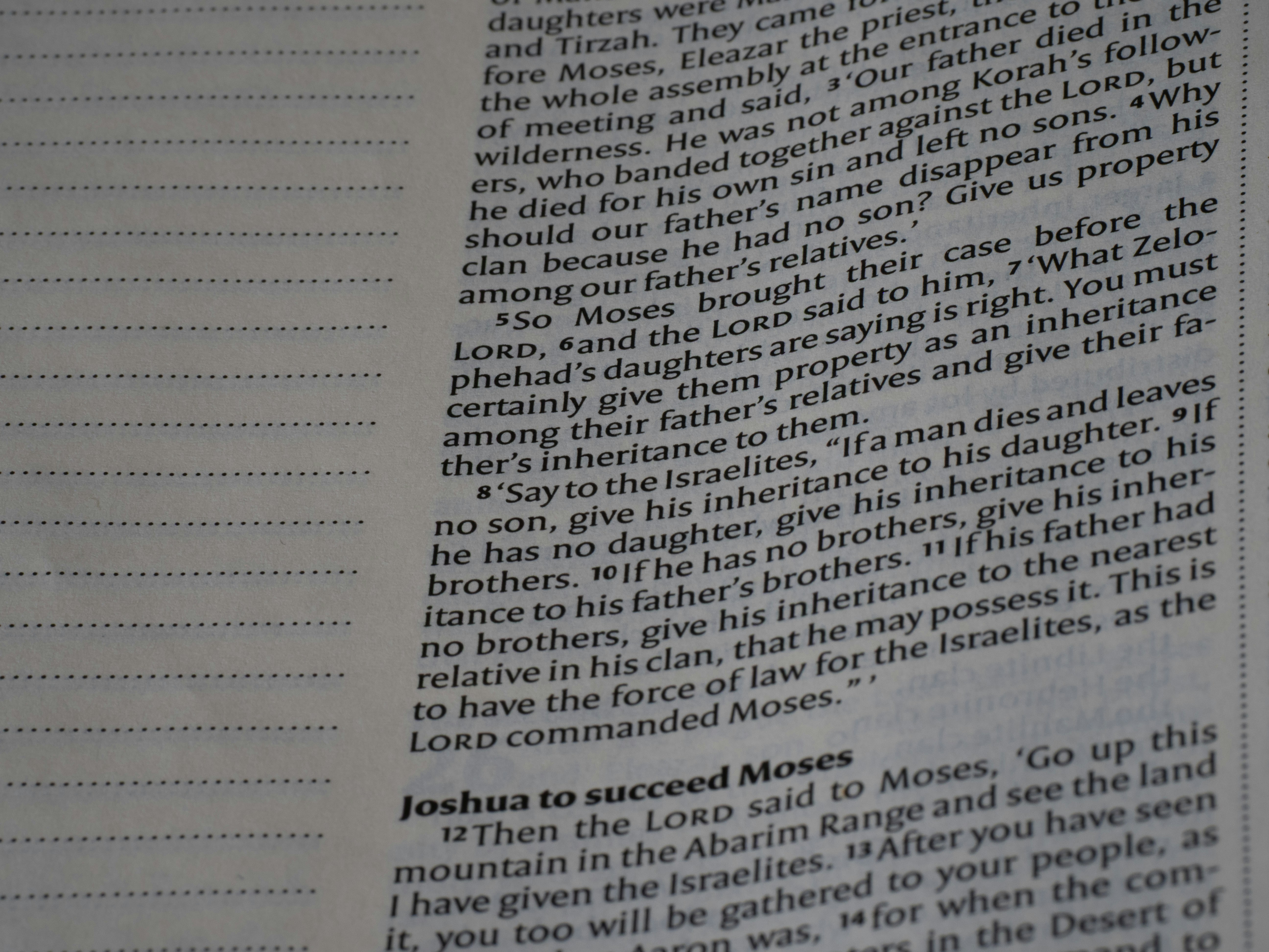 Close up of printed text on a page from a religious book