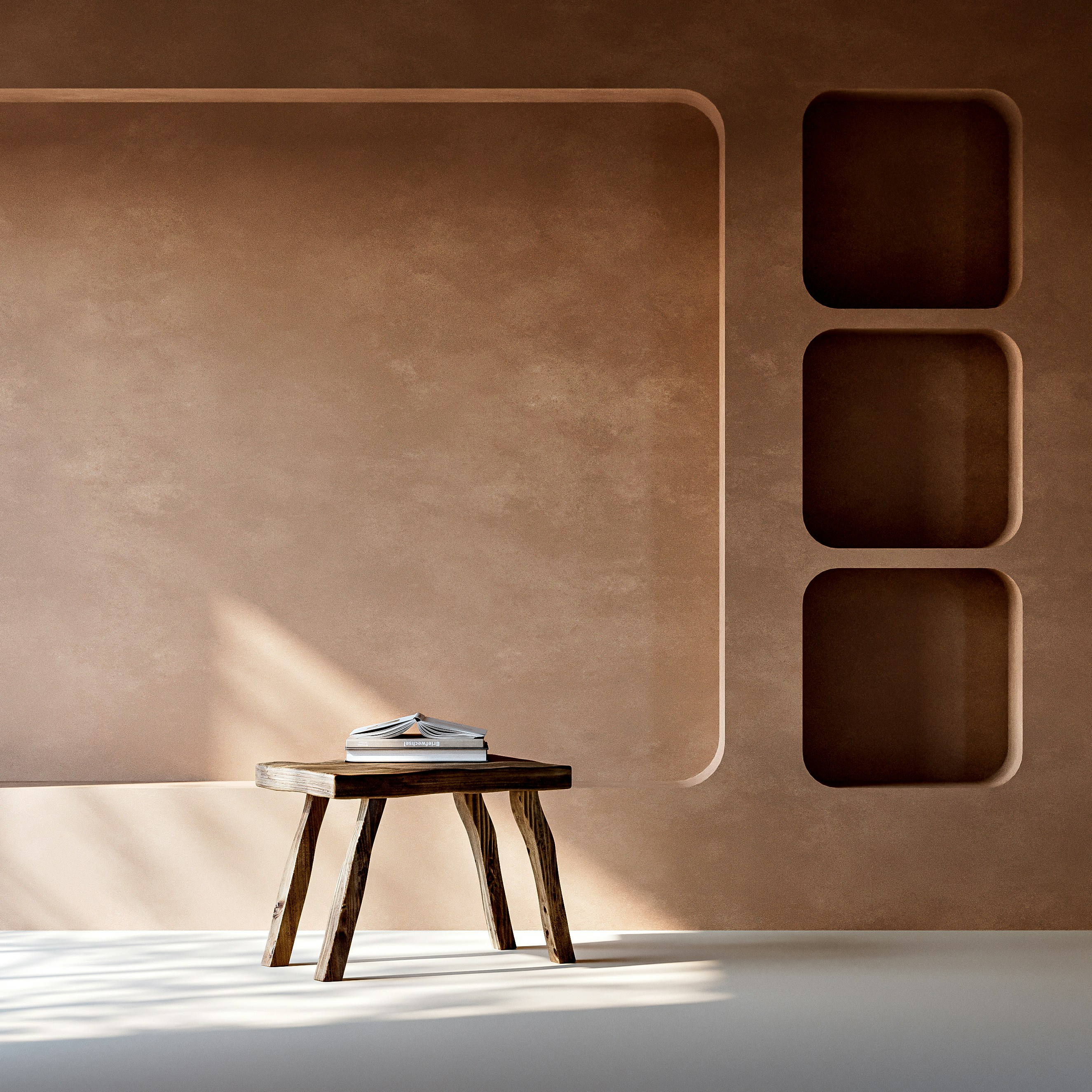 terracotta studio apartment interior, wallpaper, Terracotta Studio Apartment Renovation Ideas 4