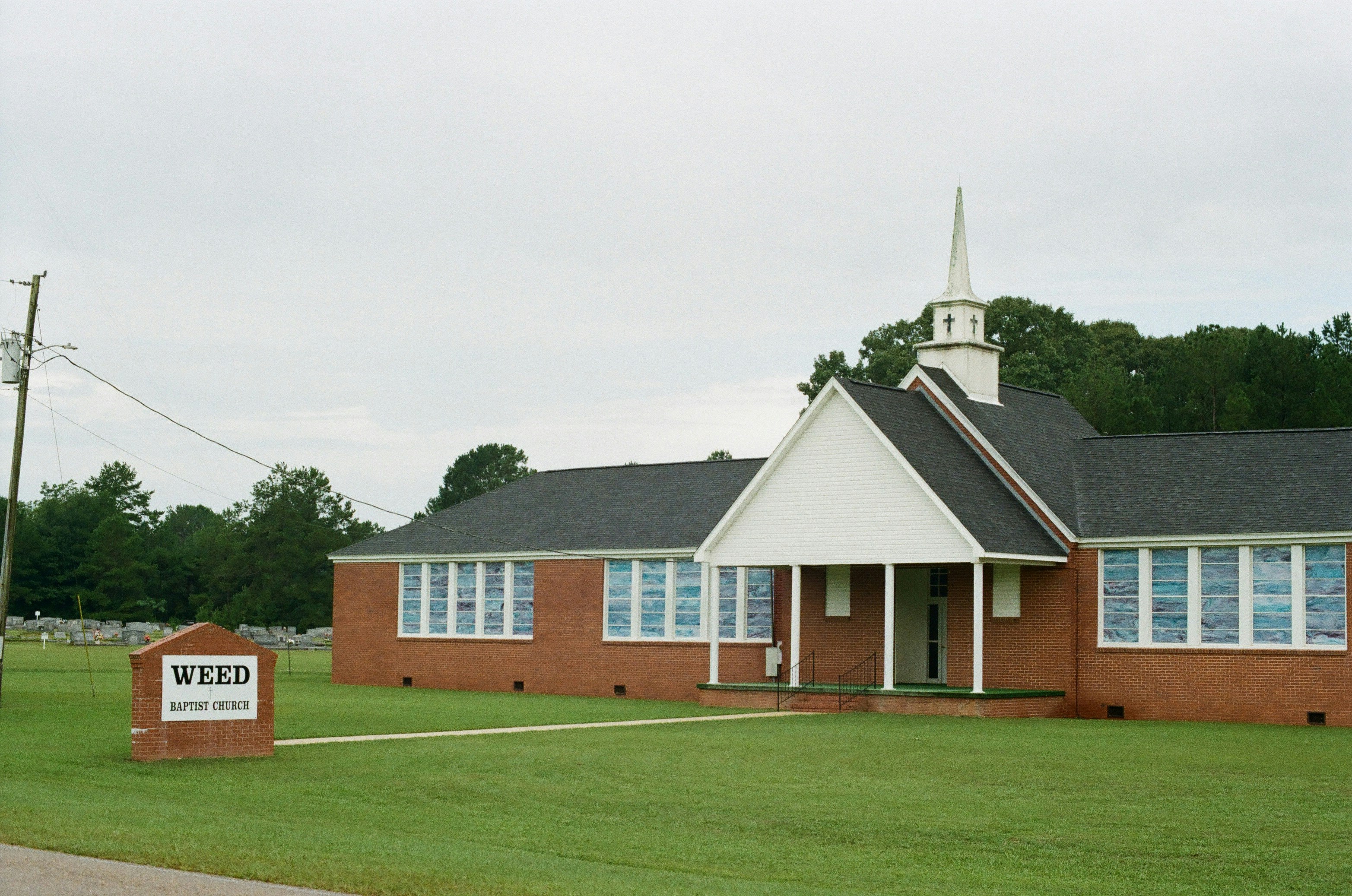 A rural Georgia church and lawn, representative of Quitman County's small-town setting.