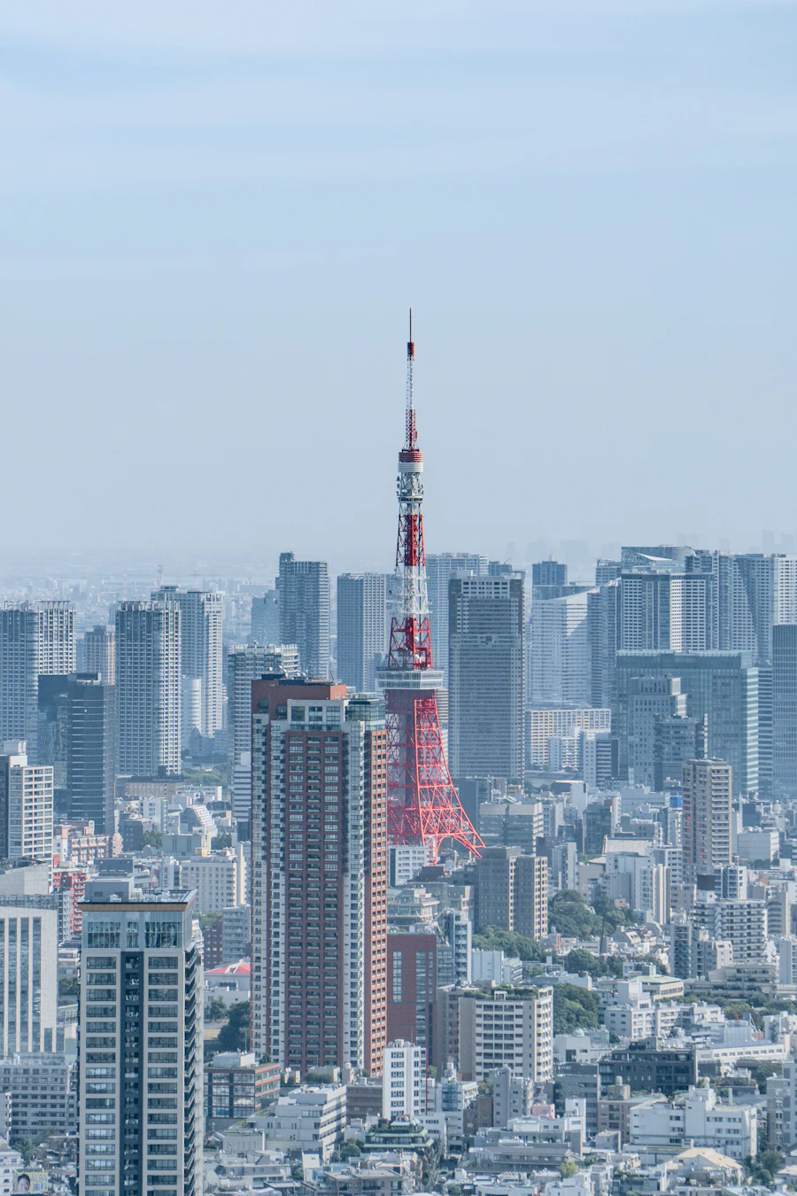 Tokyo Tower ve Tokyo’nun yoğun şehir silüeti