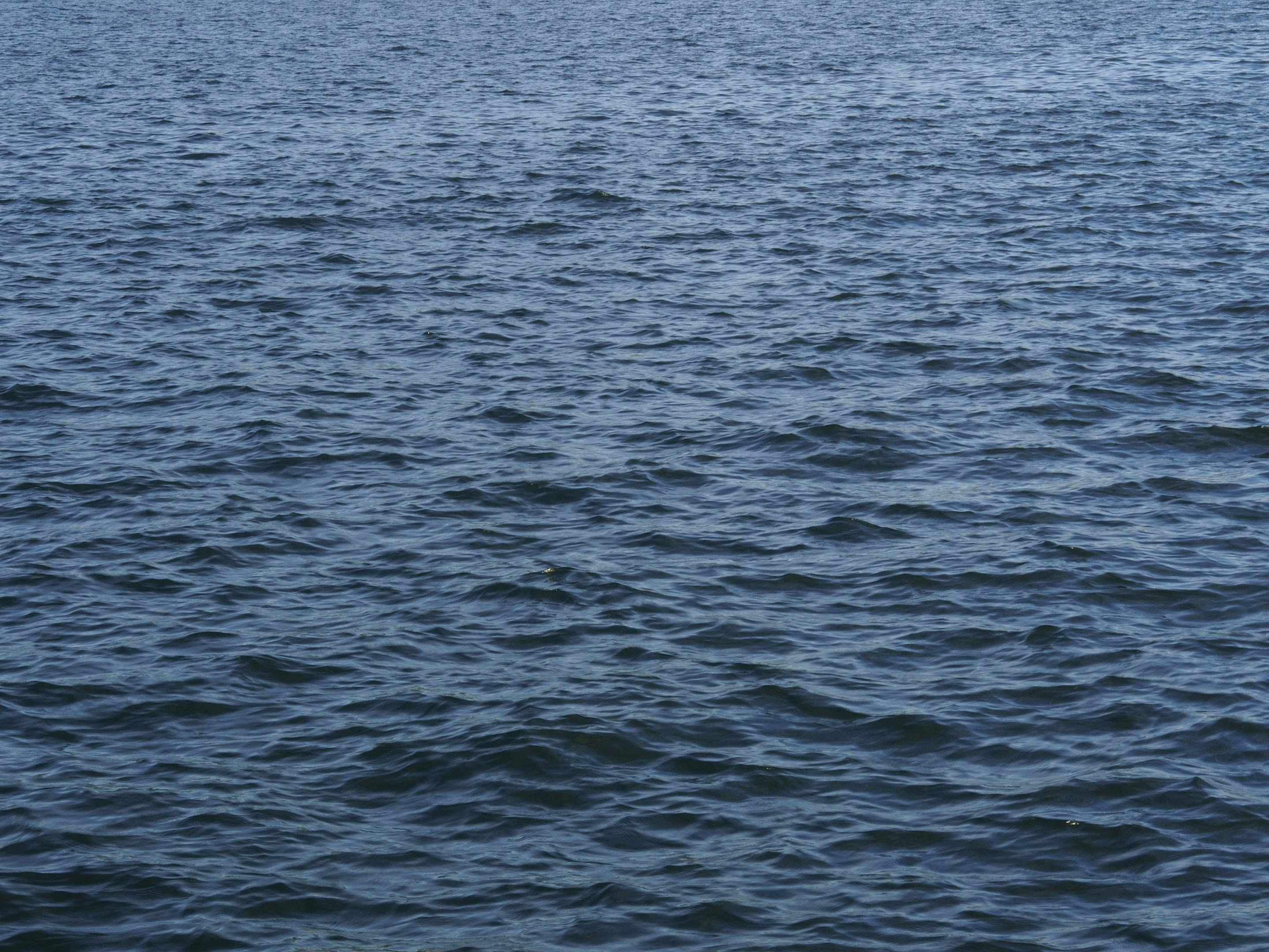 Rippling dark blue water with small waves across the surface