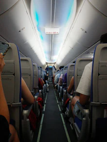 Aisle of an airliner cabin