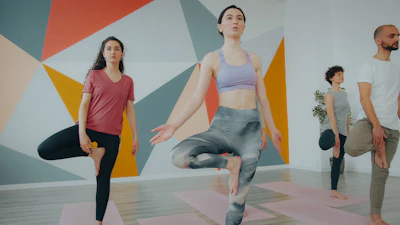 Woman practising yoga