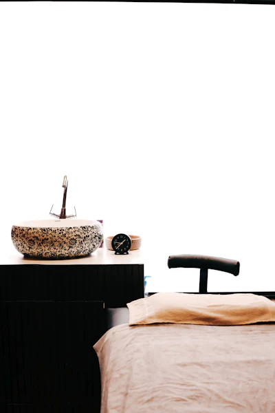 Sala de massagem preparada pelo Tiago