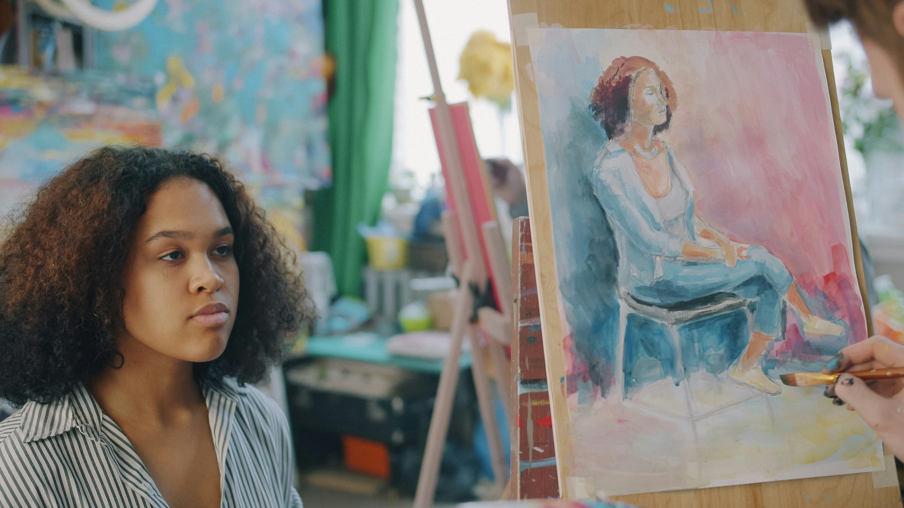 Sip and paint creative workshop session at Etheria gallery