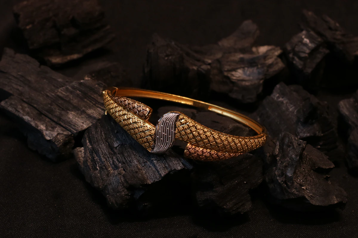 Oxidised Floral Kada alternate view