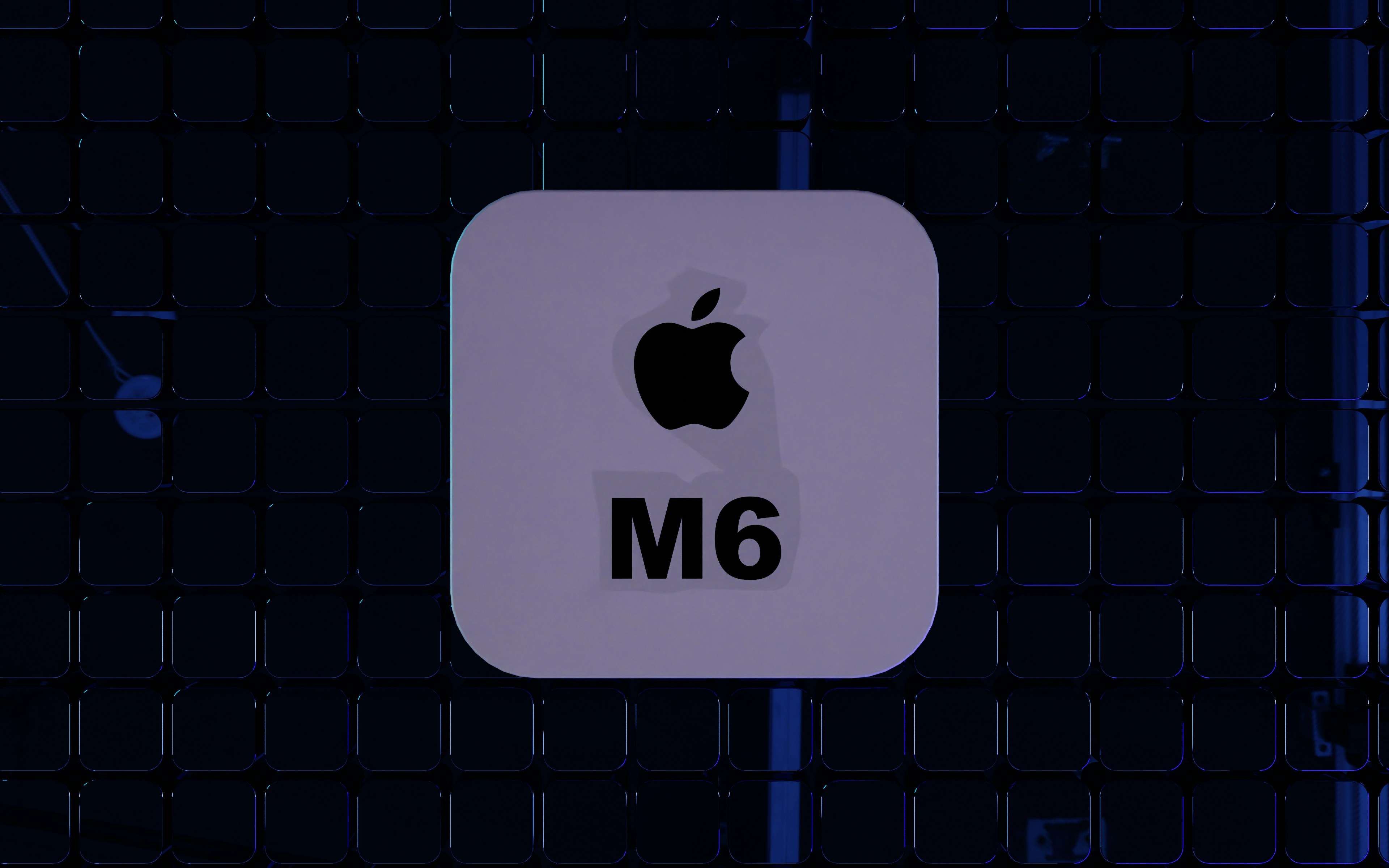Apple's Warning: AI Agents Raise the Security Stakes — An Apple logo and the text M6 on a light square against a dark grid