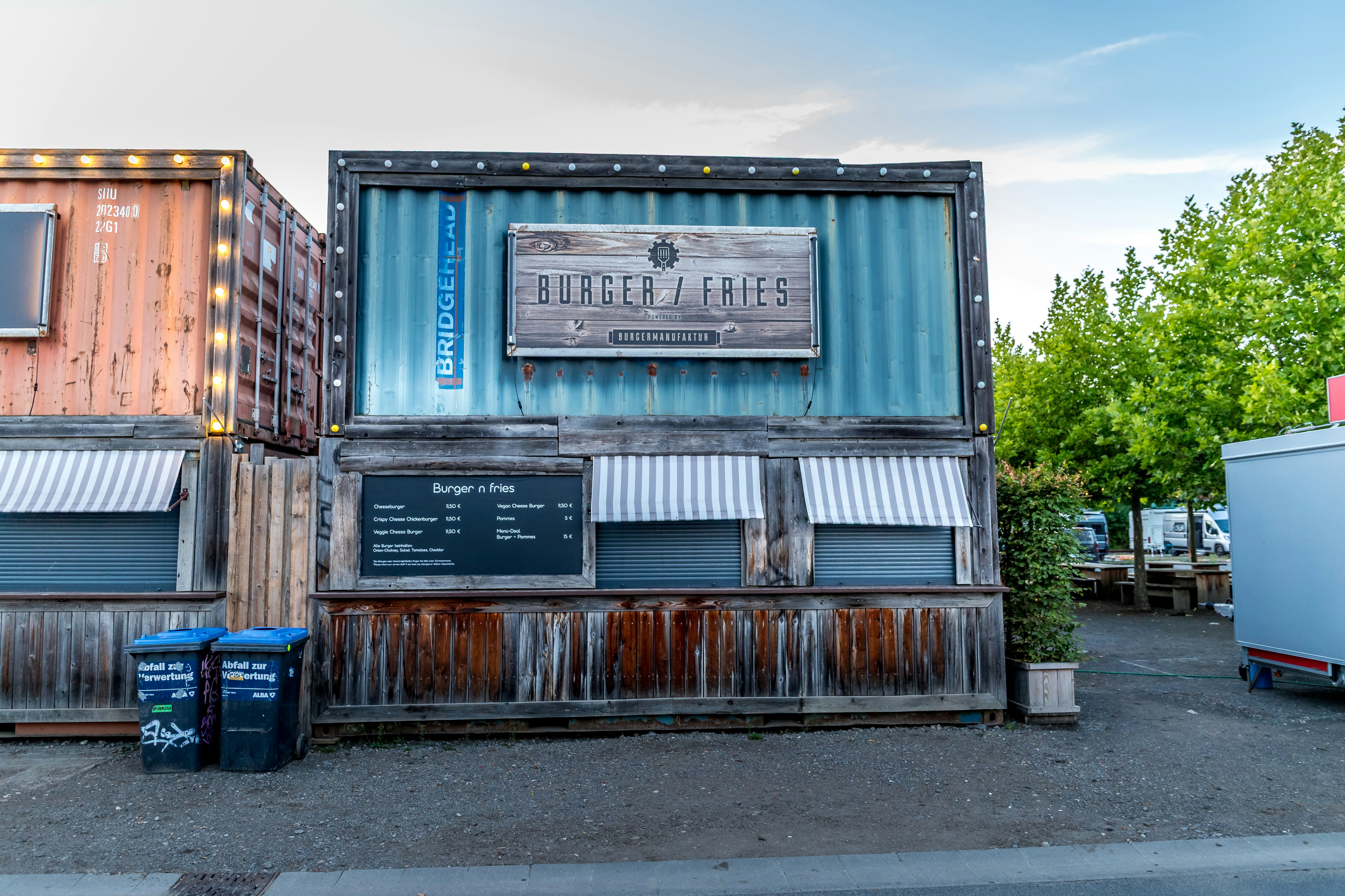 Food stall built from a shipping container