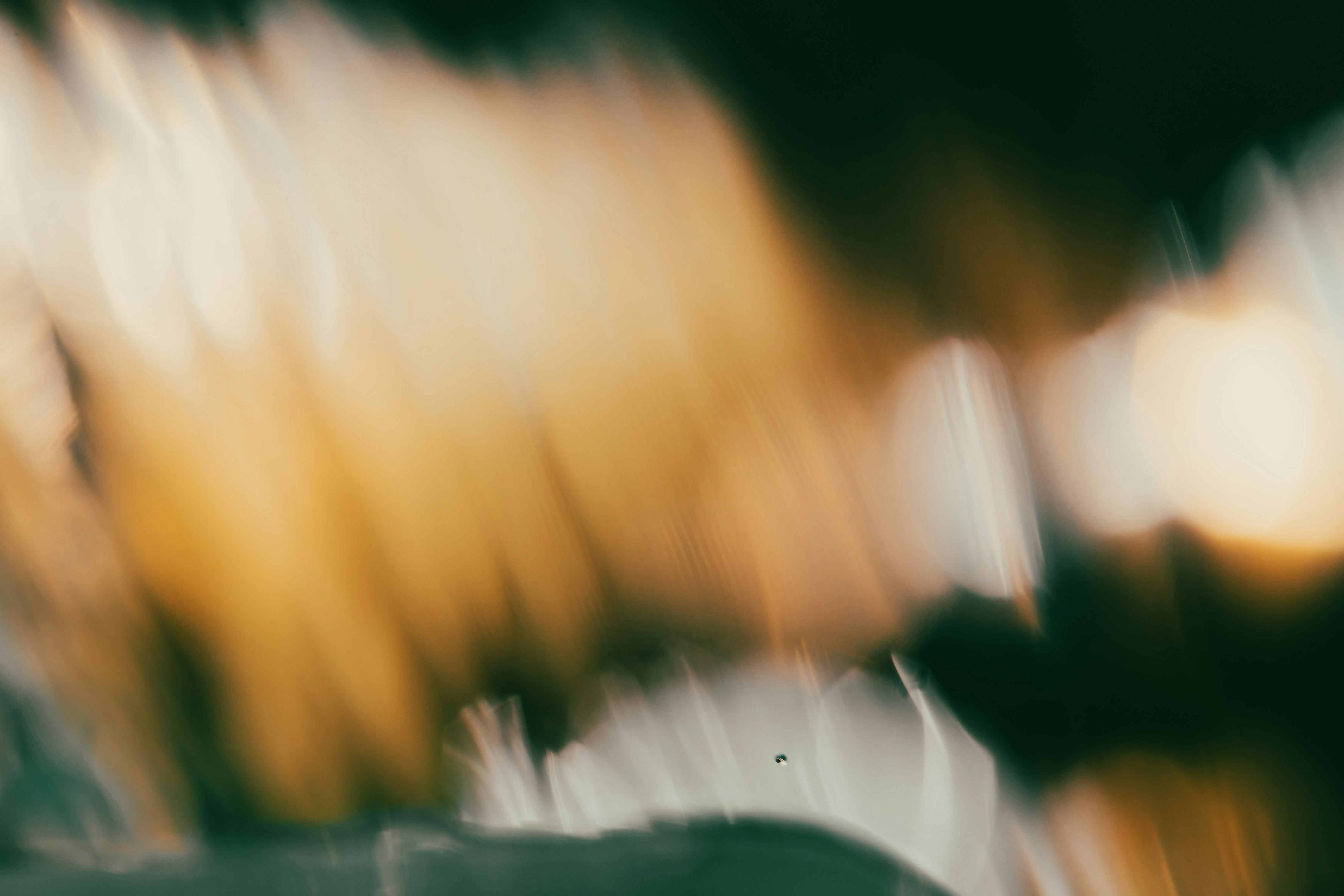 Abstract motion blur with streaks of warm gold and dark green light