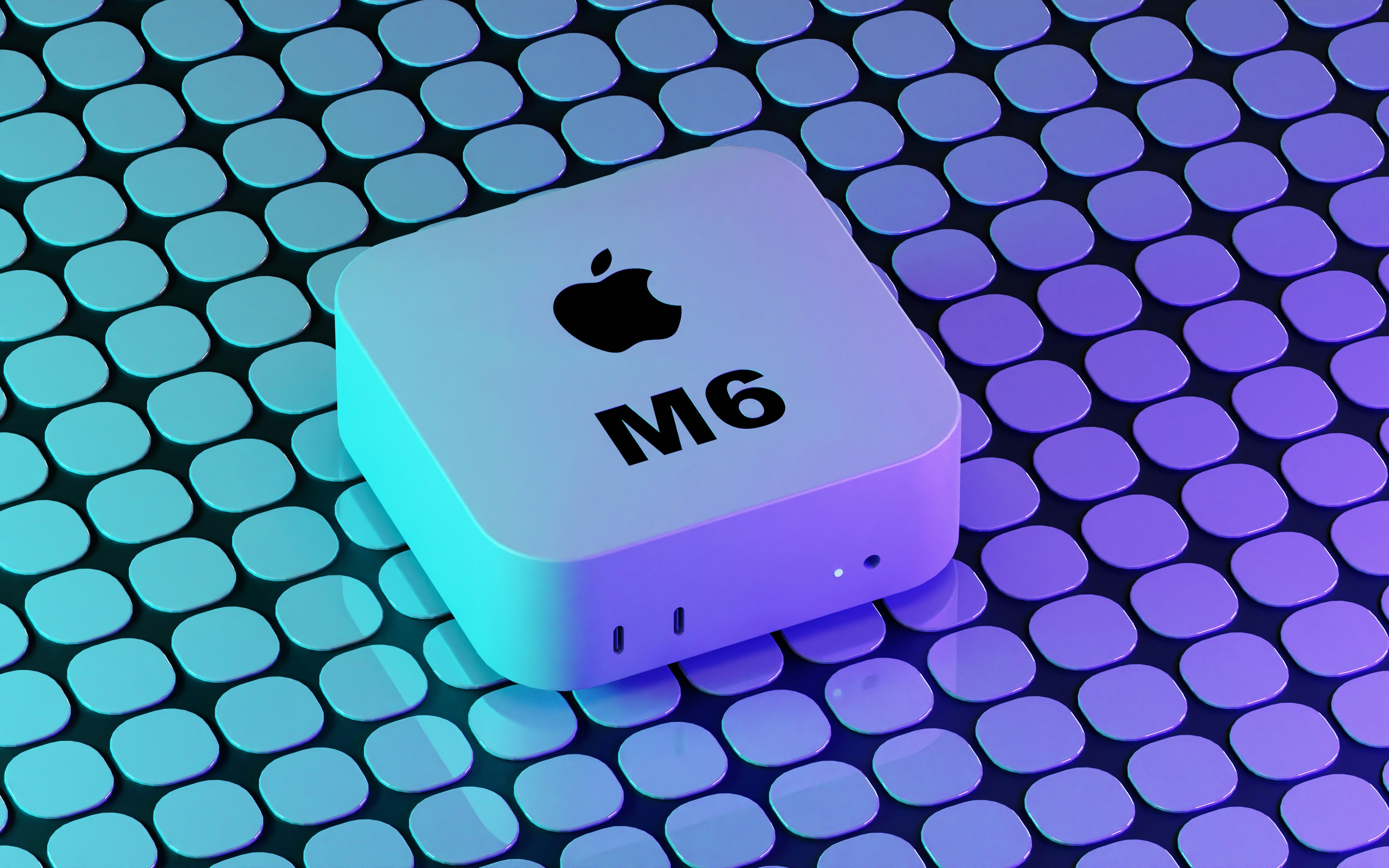 M6 Mac Mini vs Previous Generation: What Changed on the Inside — A square white device with an Apple logo and M6 text on a grid