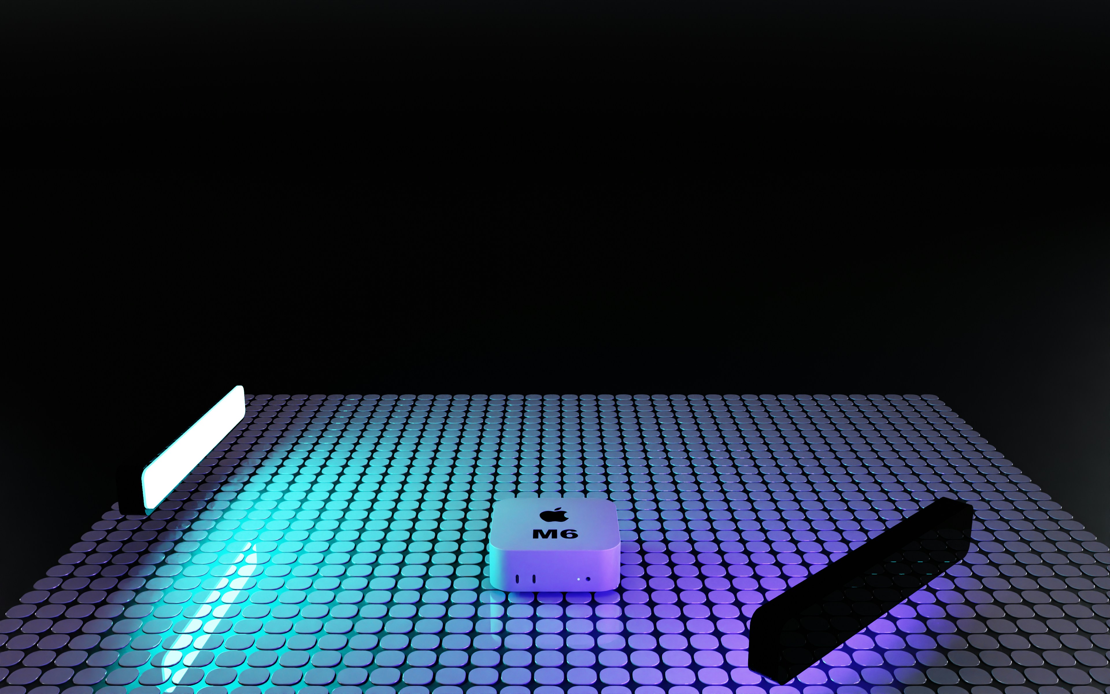 A small white square device with a logo on a grid of metallic circles