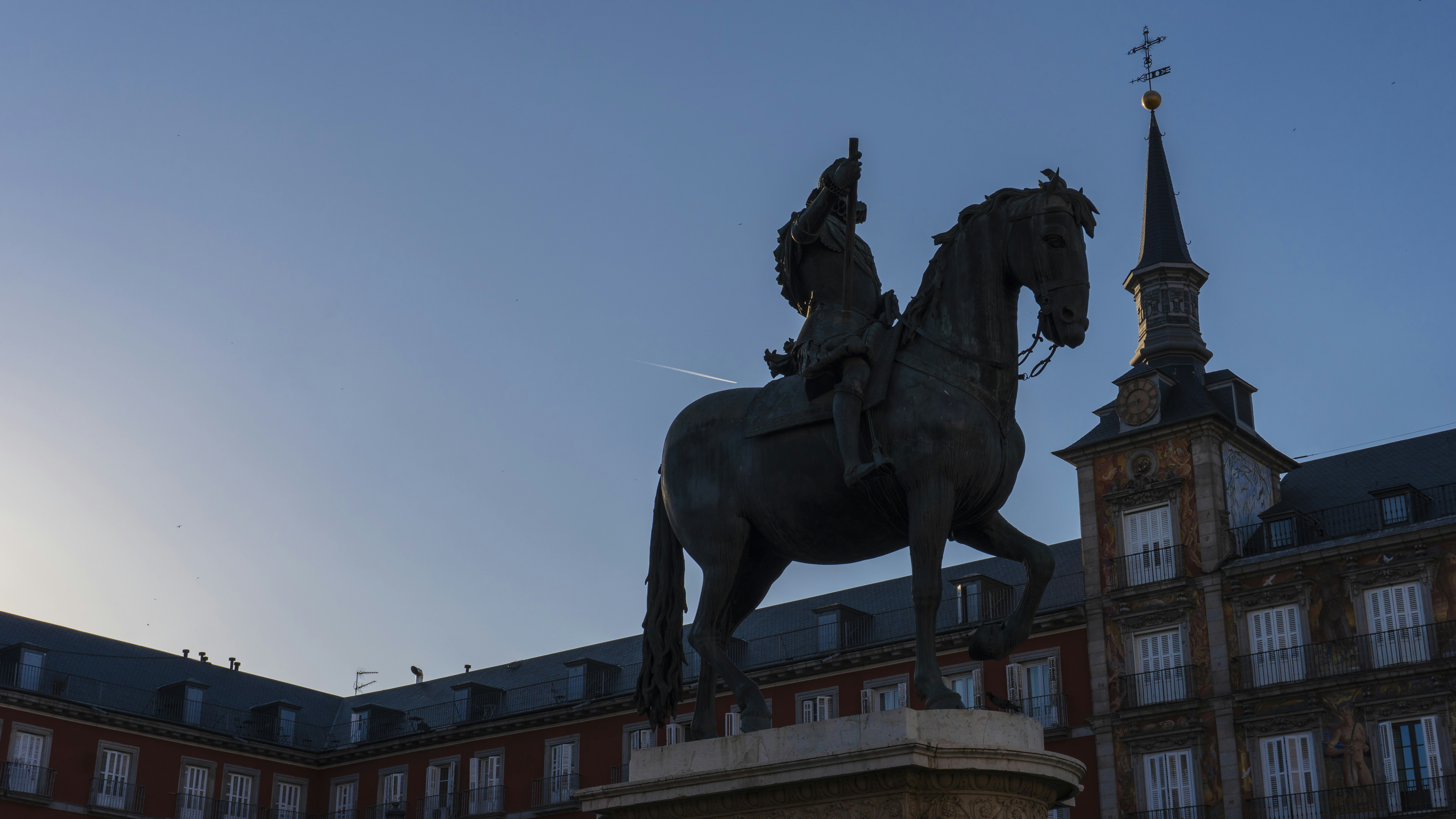 Bronze equestrian statue of King Philip III in Plaza Mayor, Madrid