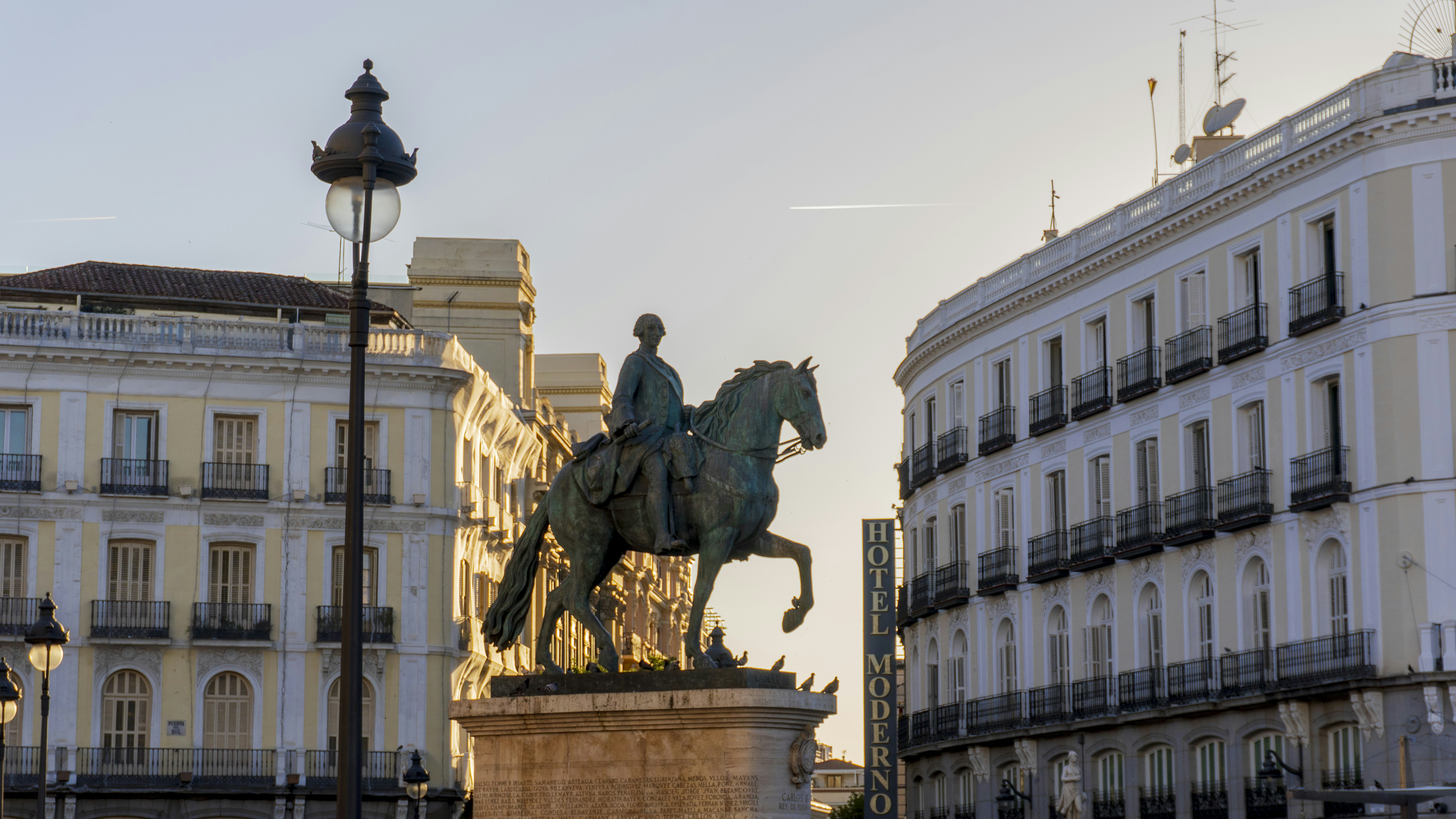 Equestrian statue of King Charles III in Puerta del Sol, Madrid