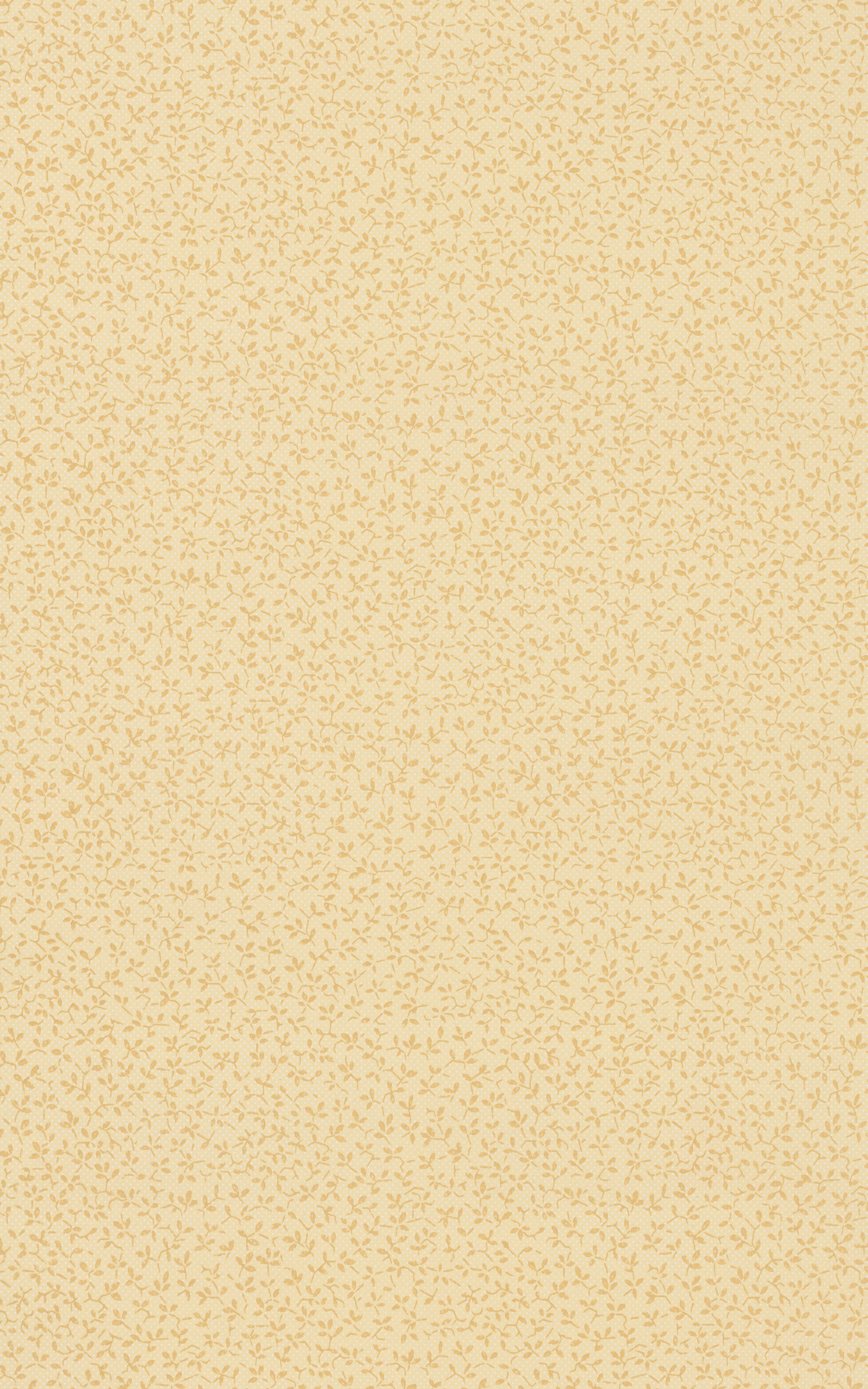 A seamless pattern of tiny beige leaves on a light yellow background