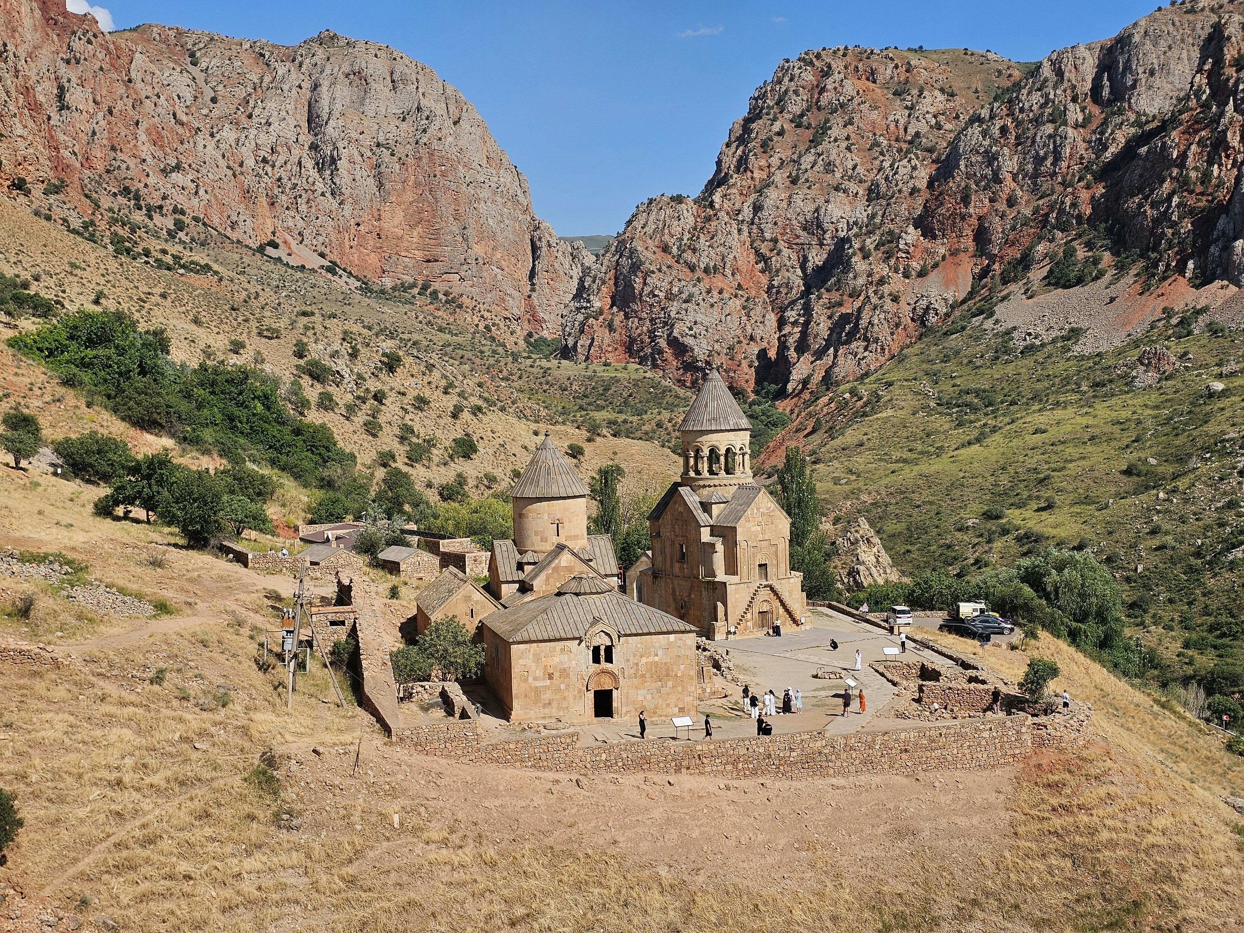 Noravank Monastery with stone churches in a deep canyon in Armenia