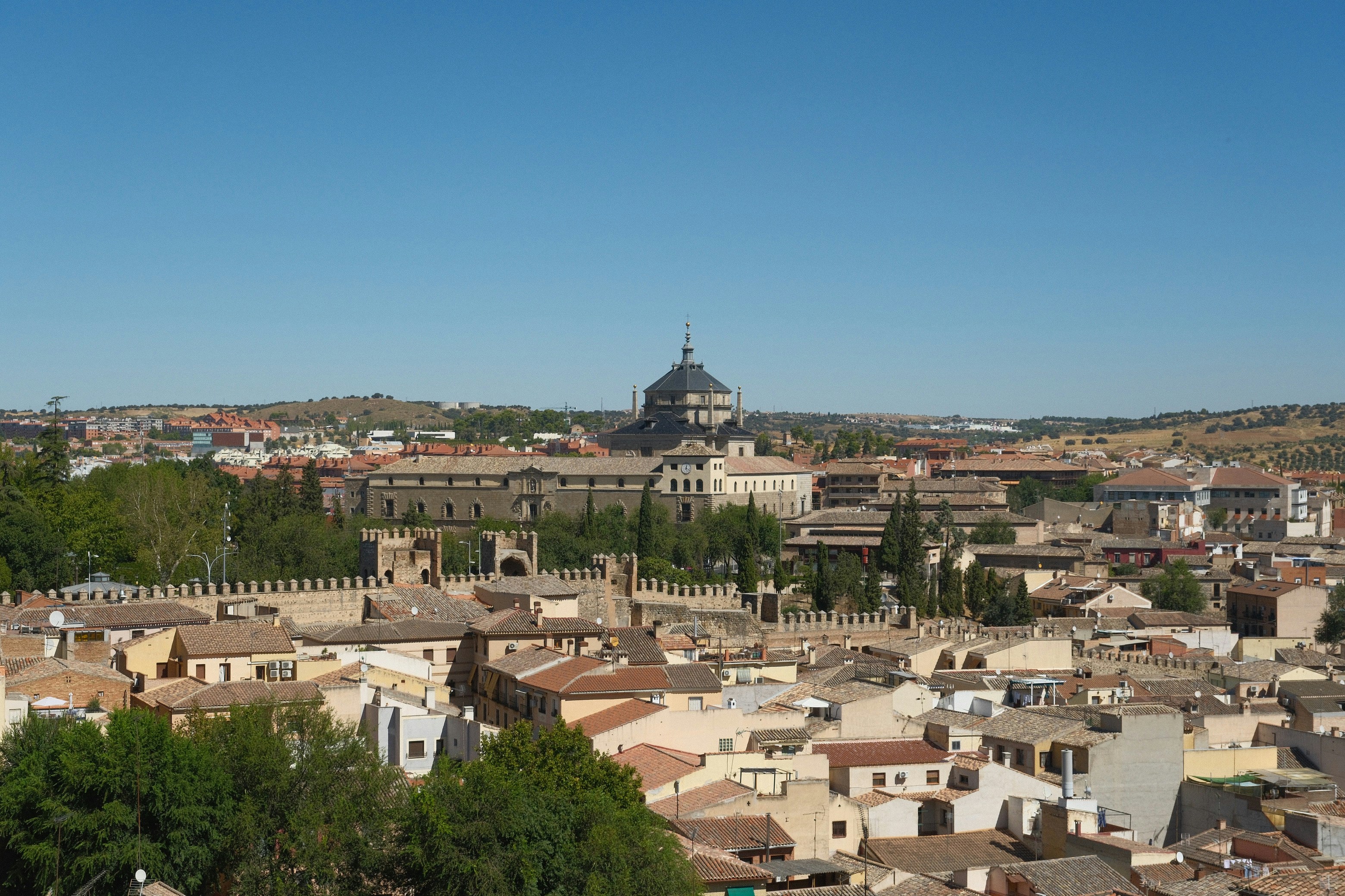 A view of the historic city of Toledo with its stone walls and buildings