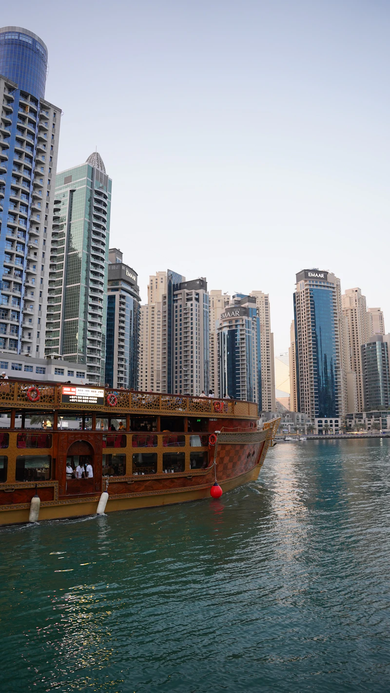 Dubai Marina Glass-Enclosed Luxury Dinner Dhow Cruise