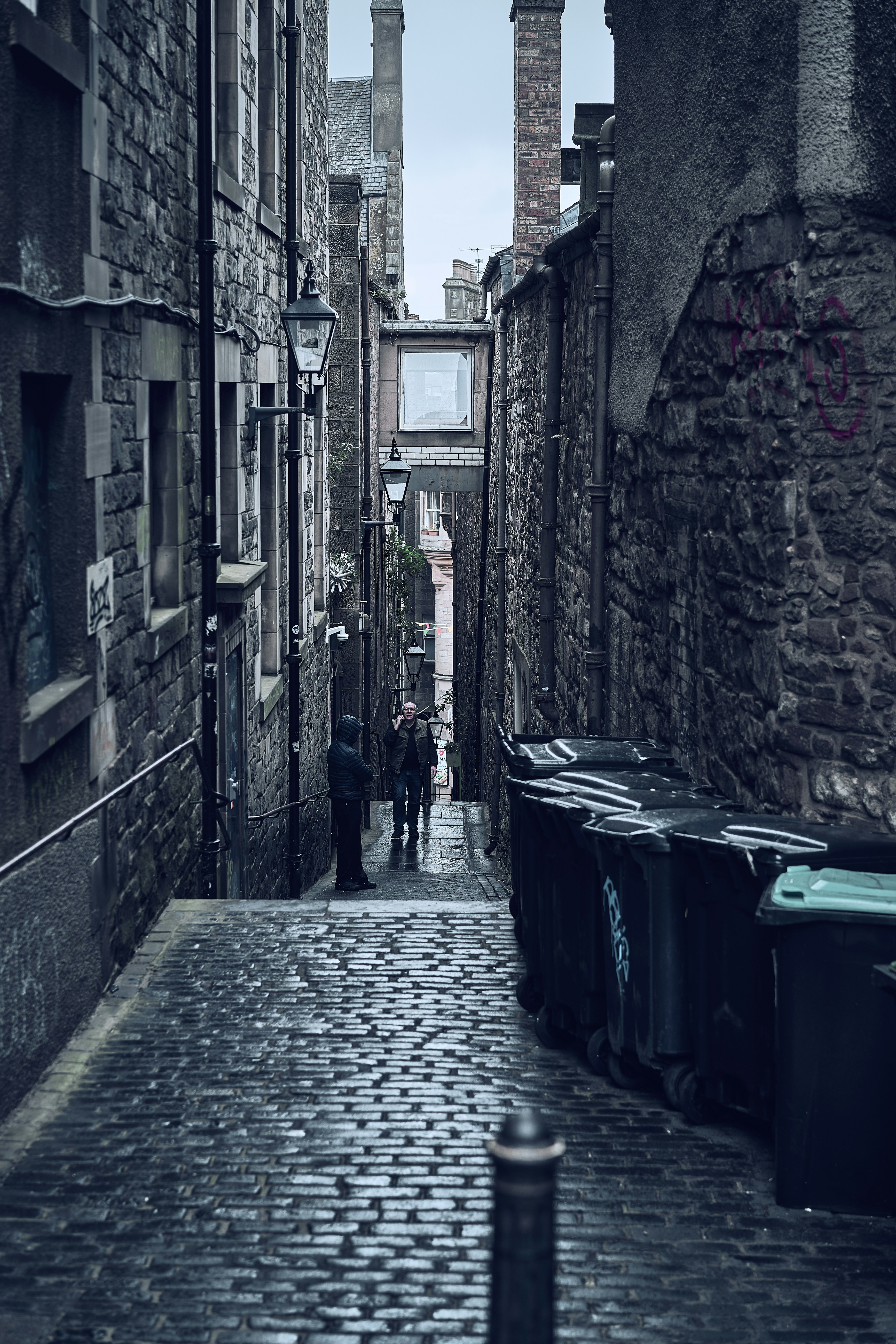 A historic close and stone detail in Edinburgh's Old Town.