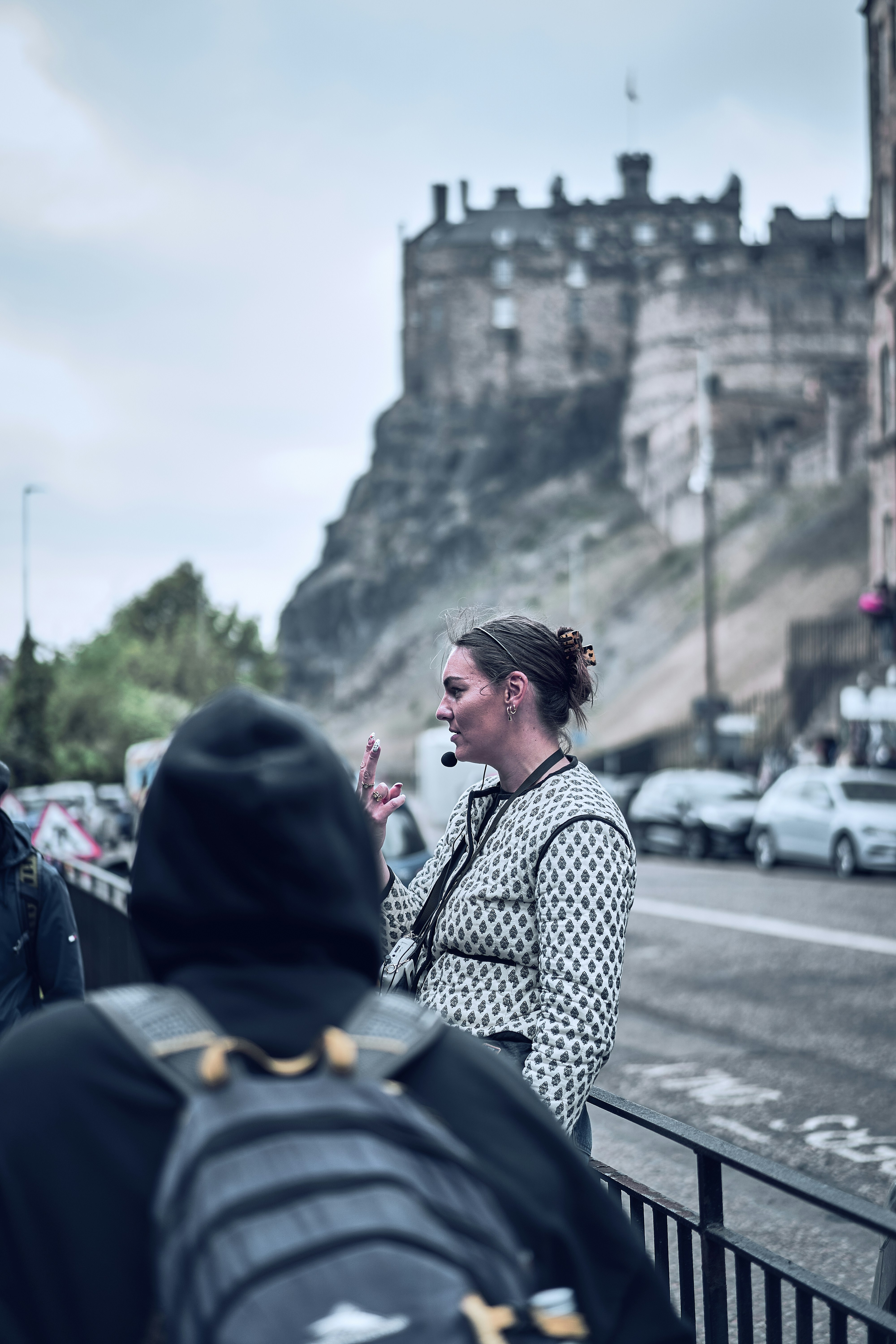 Edinburgh Castle above the Old Town in Edinburgh, Scotland.