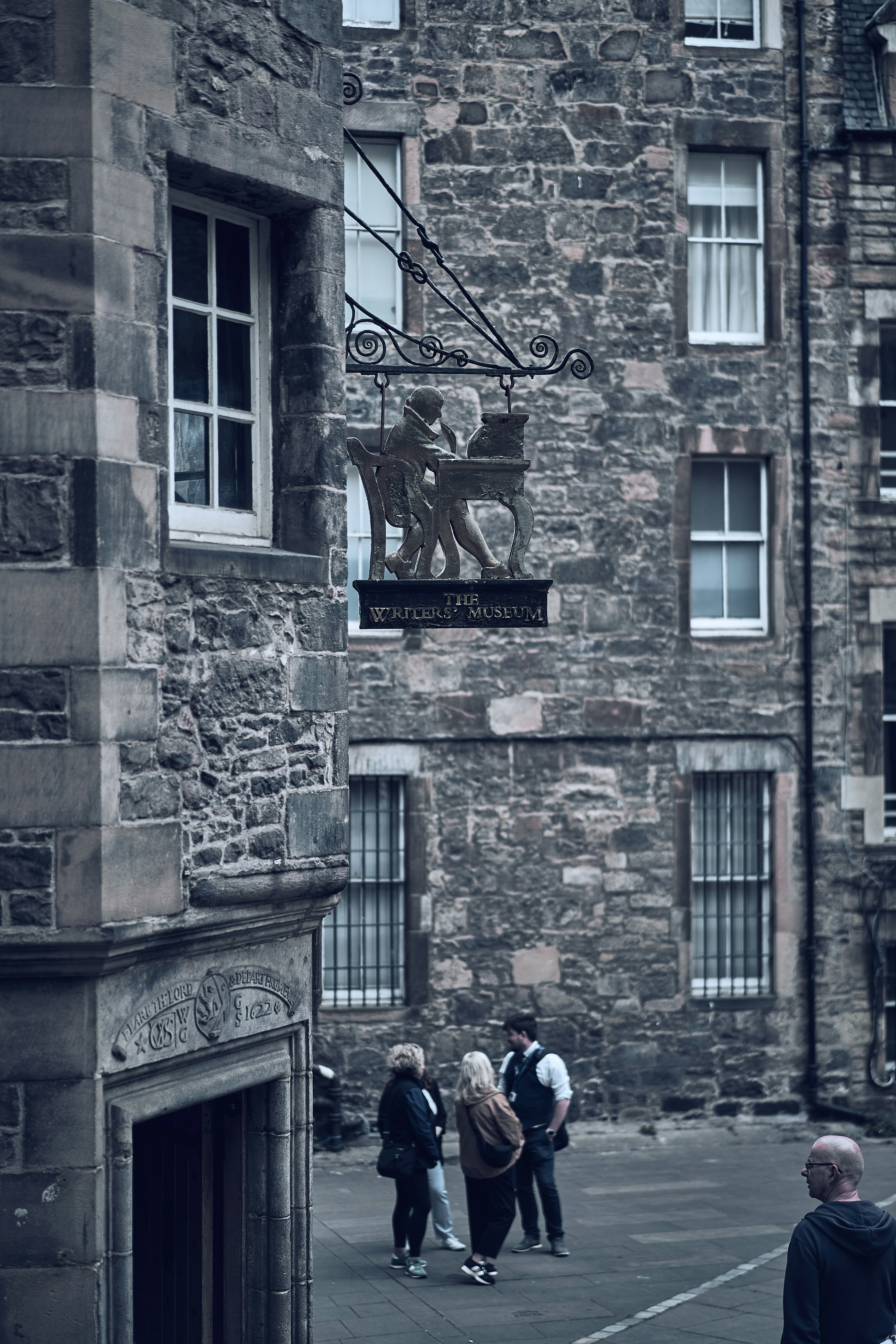 A historic close and stone detail in Edinburgh's Old Town.