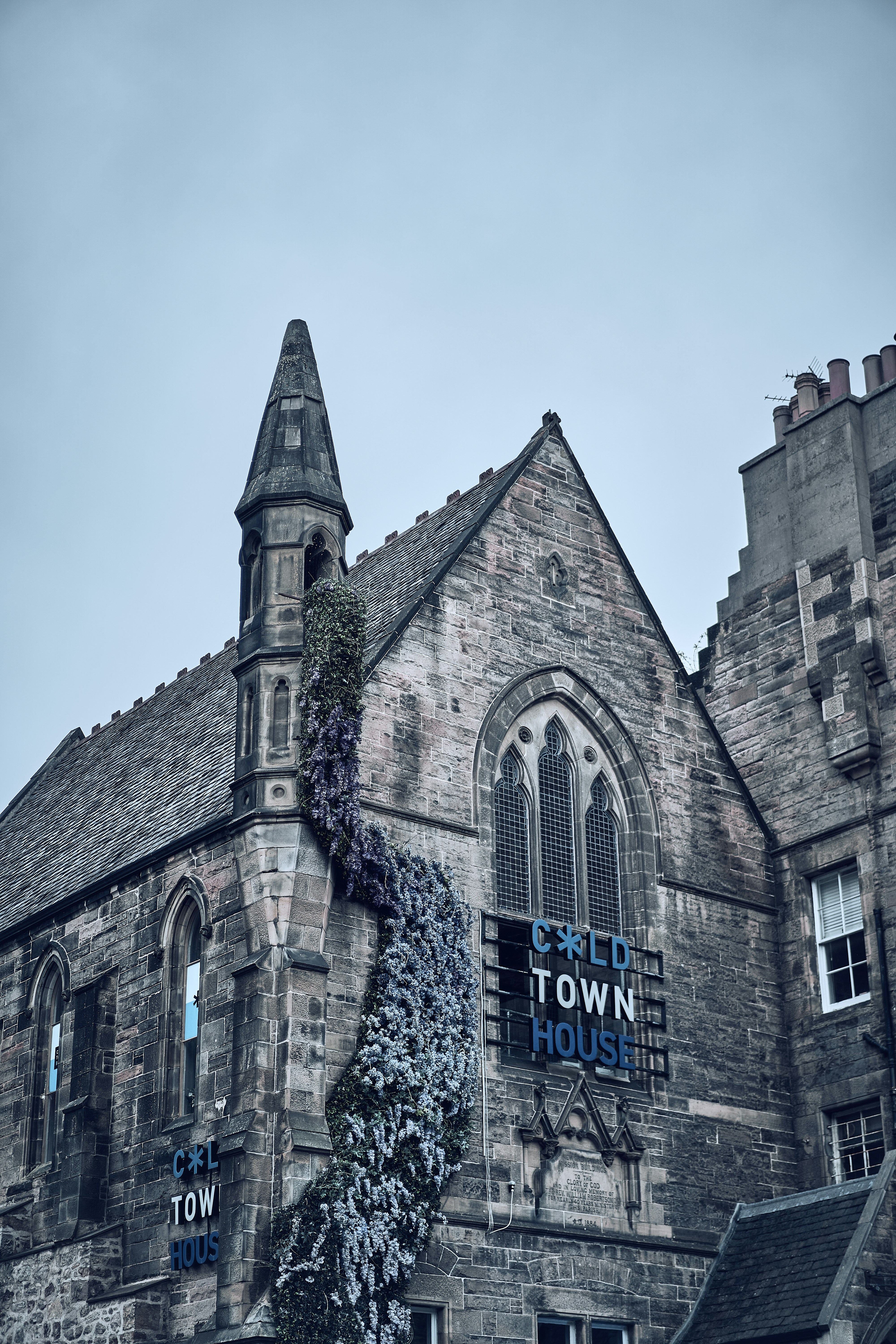 A historic stone church in Edinburgh's Old Town, Scotland.