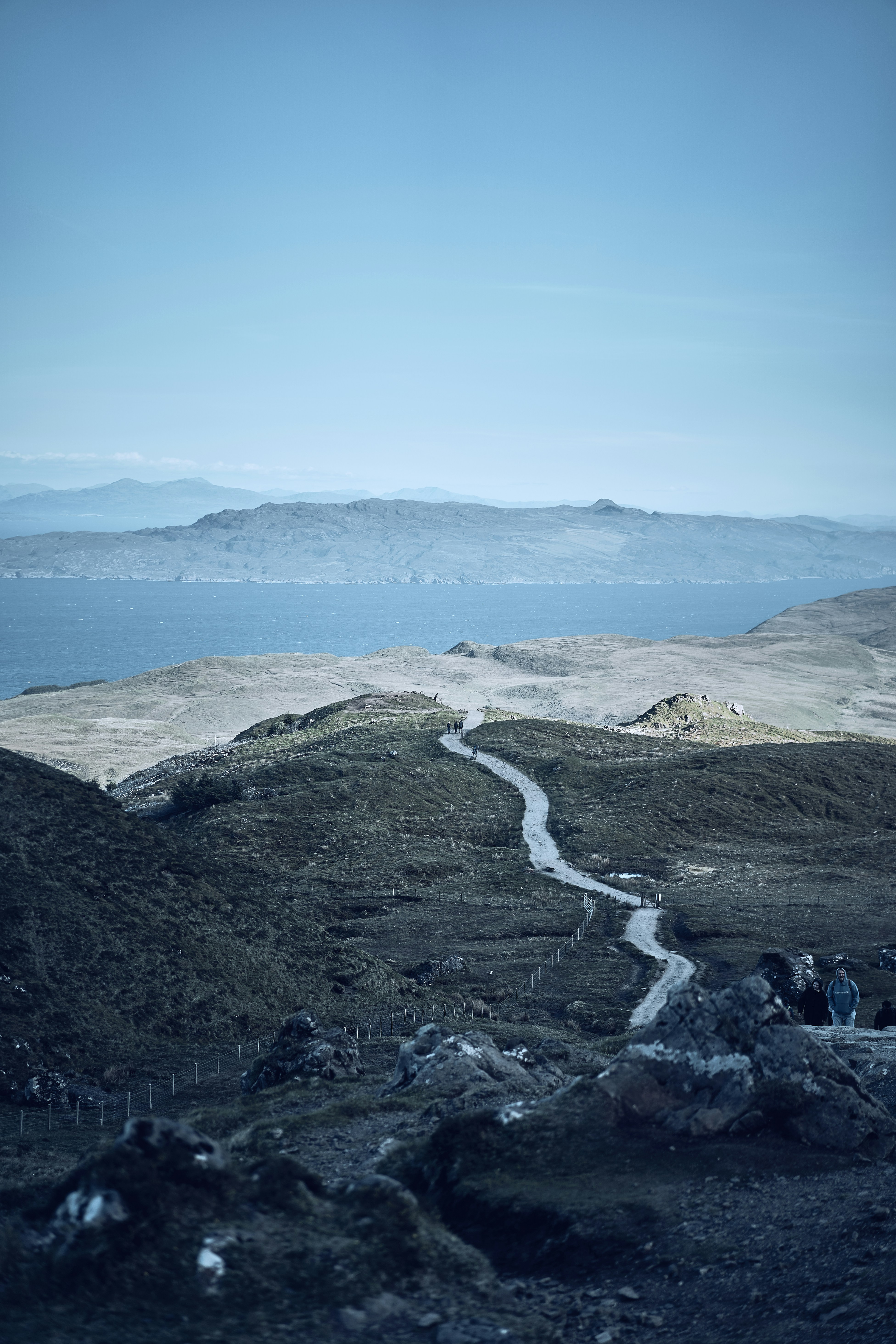 The winding trail below the Old Man of Storr on the Isle of Skye.