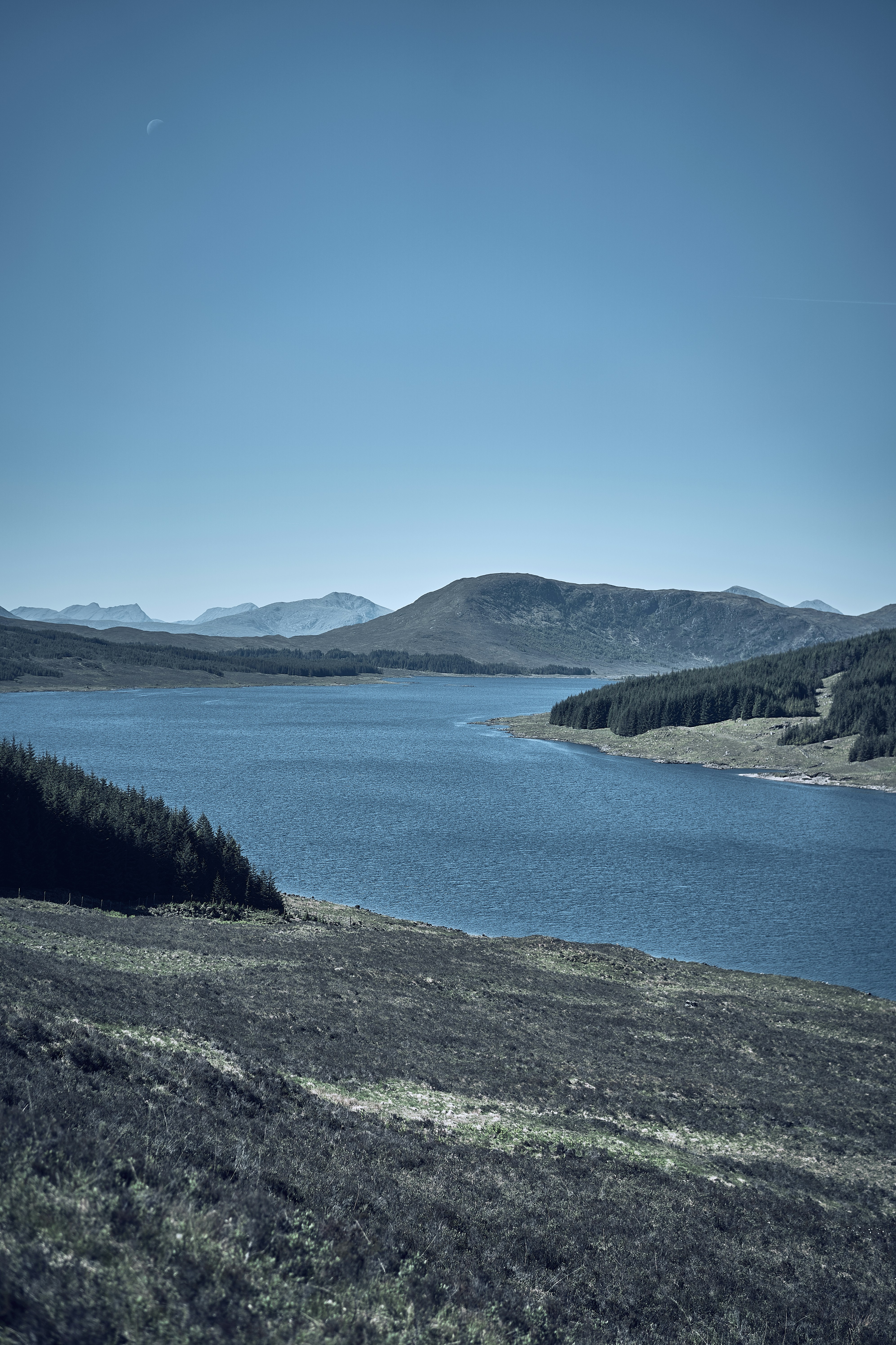 A mountain reservoir in the Scottish Highlands.