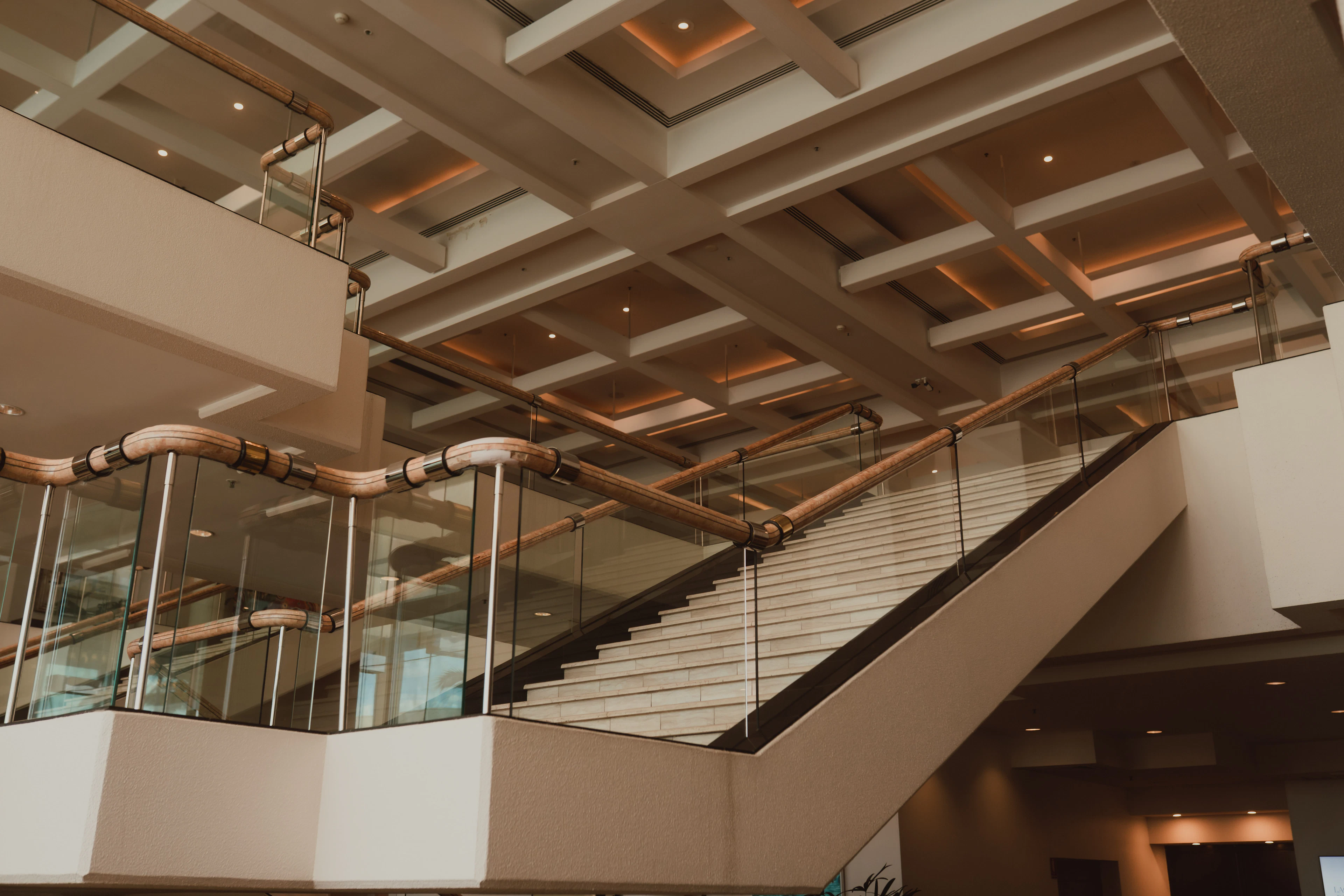 Staircase with metal balusters