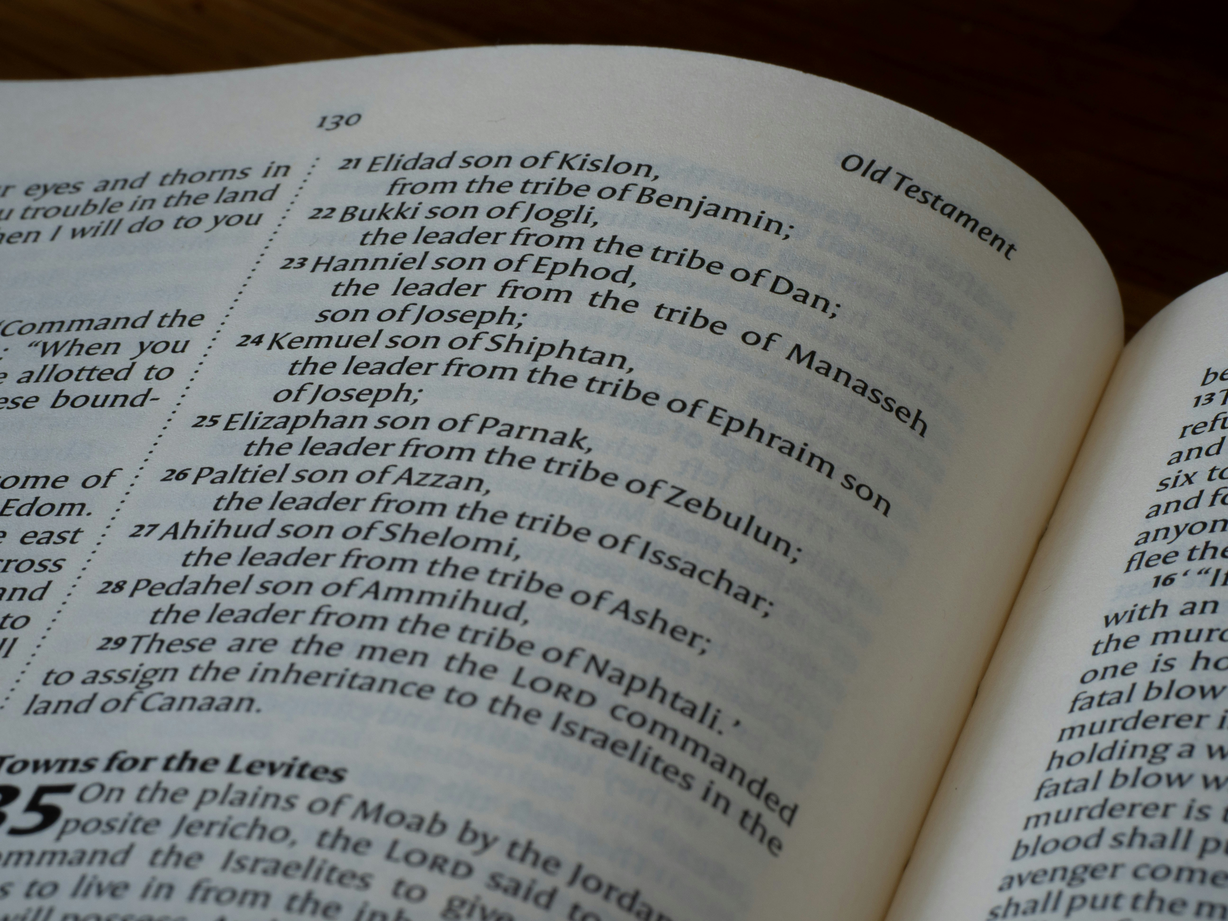 Una página de un libro con texto impreso que enumera nombres y tribus