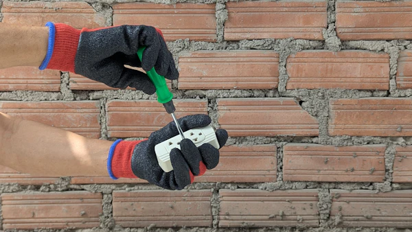 Fixing an electrical outlet with a screwdriver