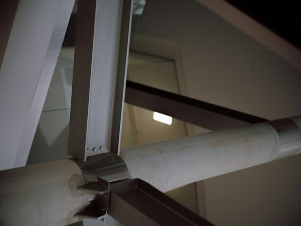 Steel beams at a structural connection
