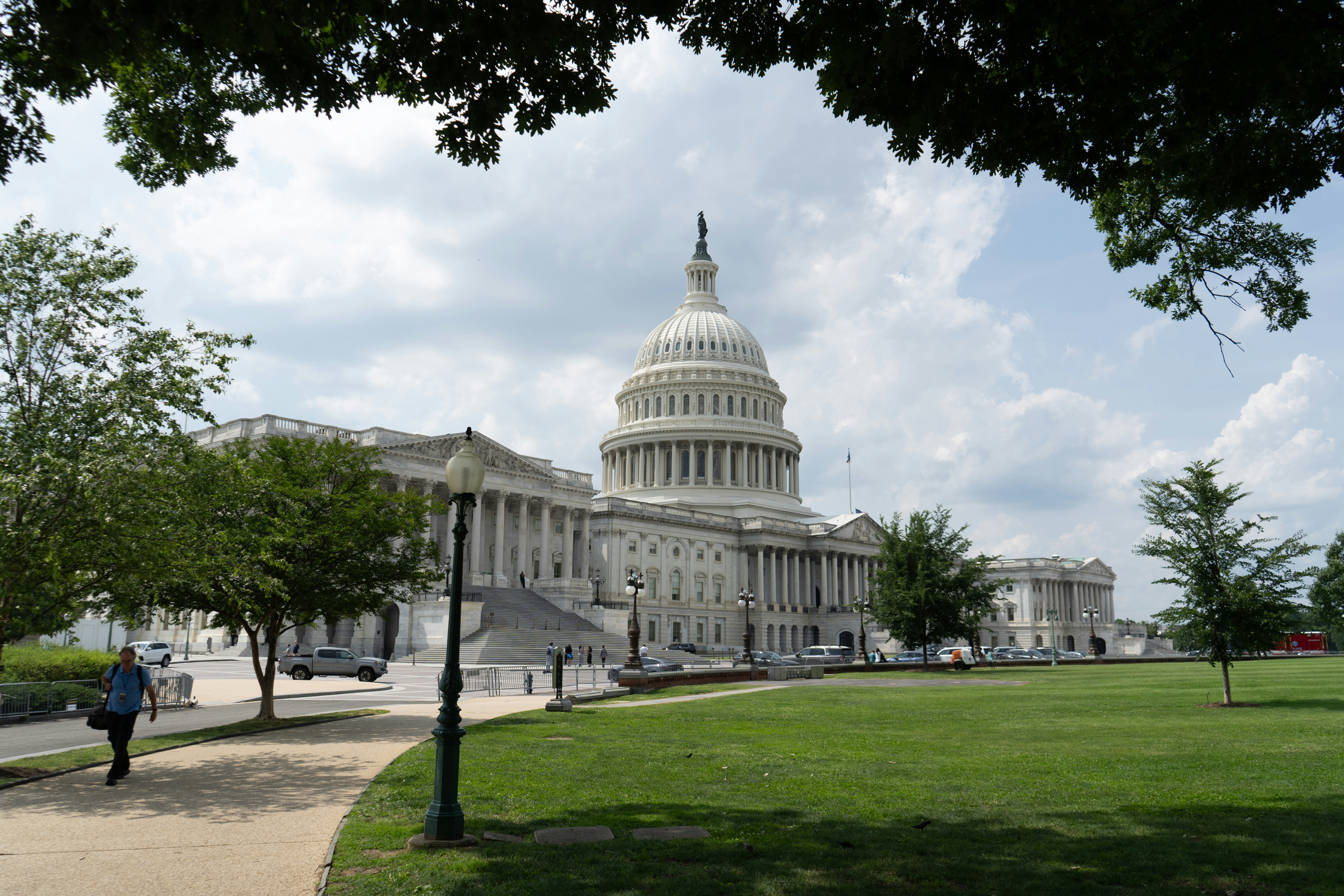 The United States Capitol building with its white dome in Washington DC