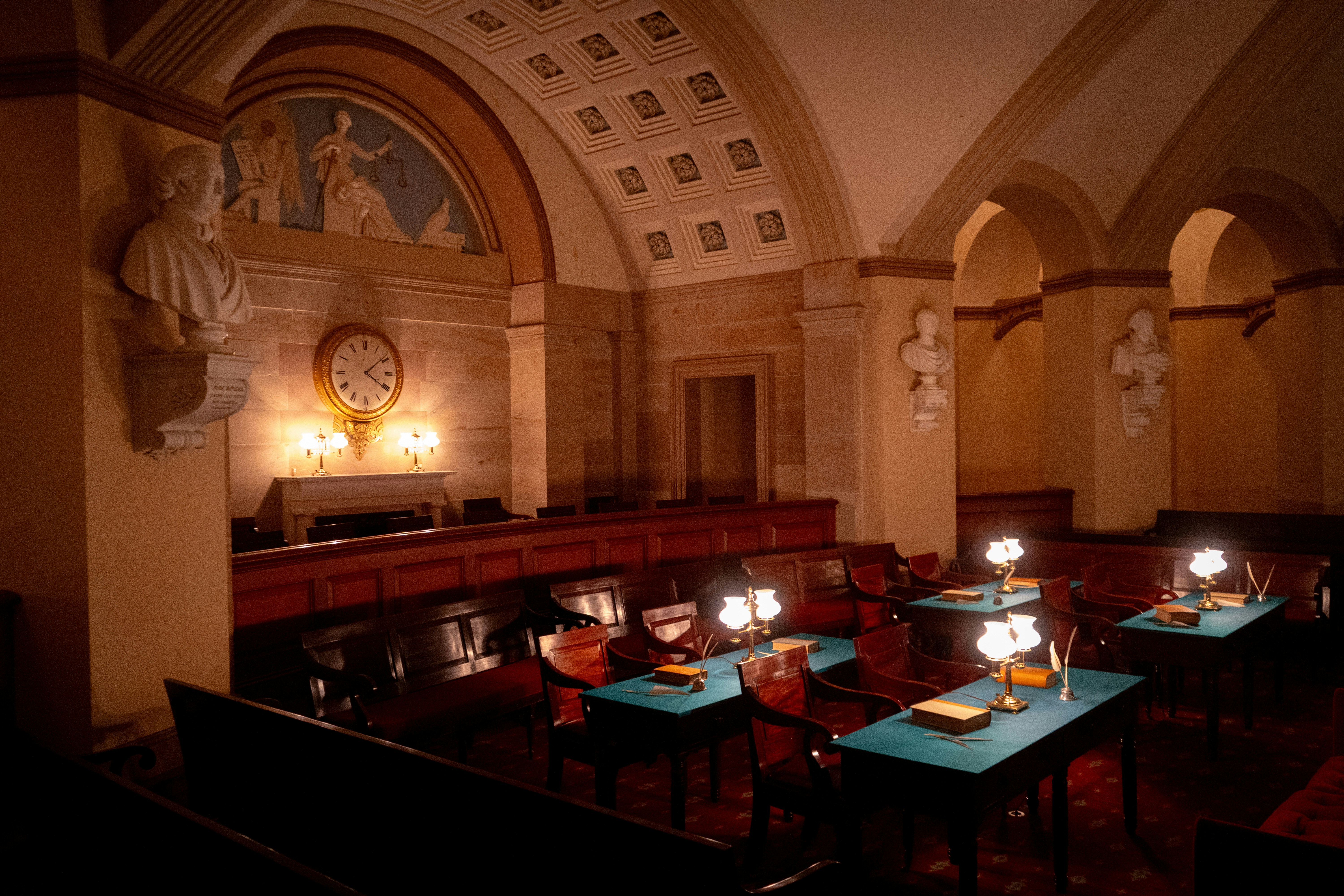 courtroom hearing bench