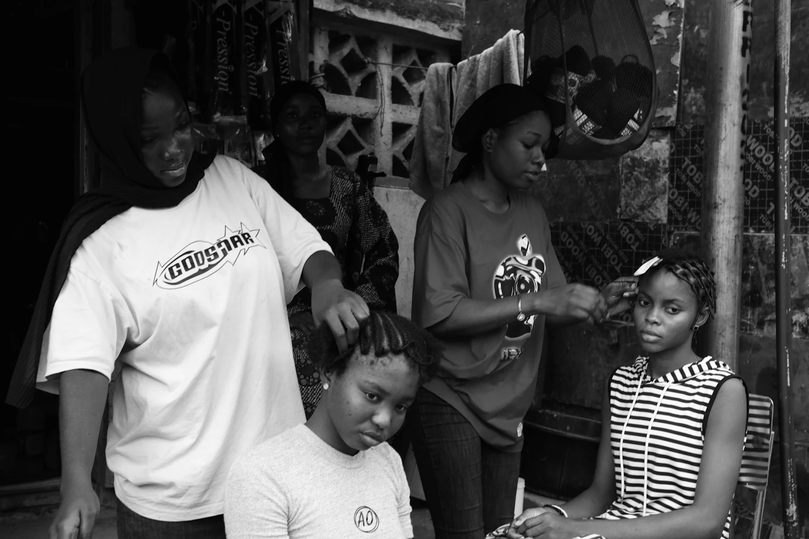 People styling hair in a salon