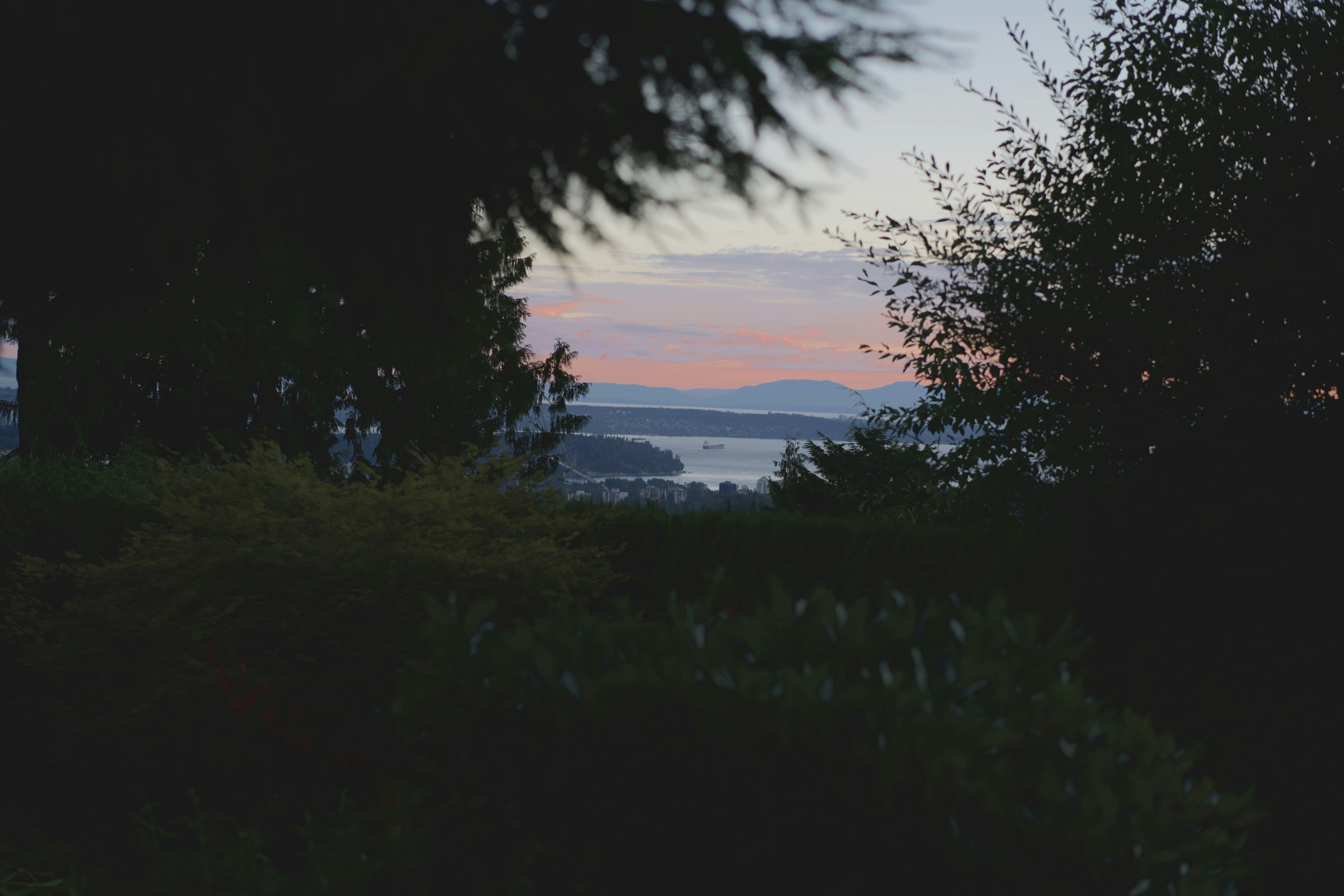 Pastel sunset colours above the coast of West Vancouver.