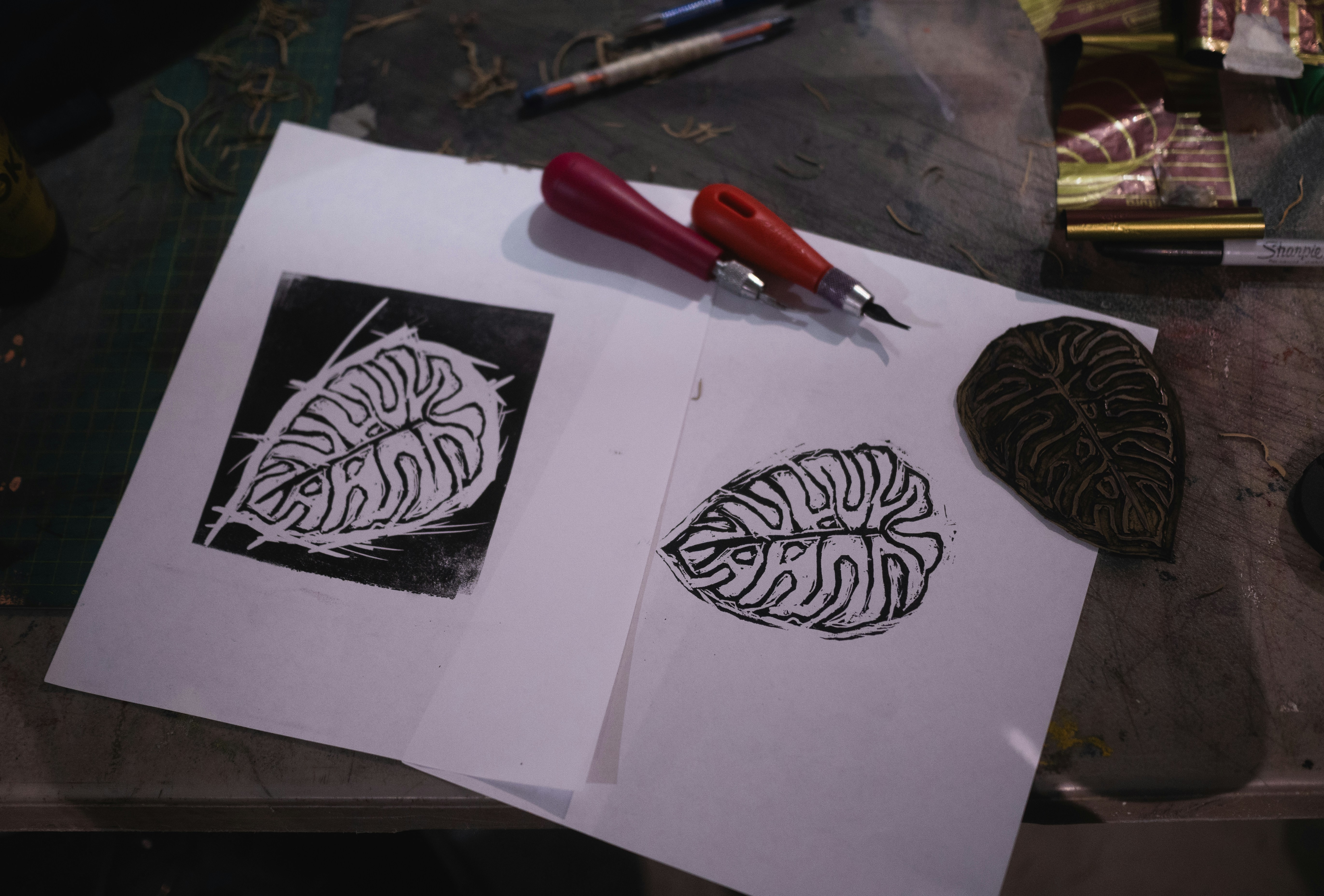 Soft-Block Printing: открытка на Хэллоуин