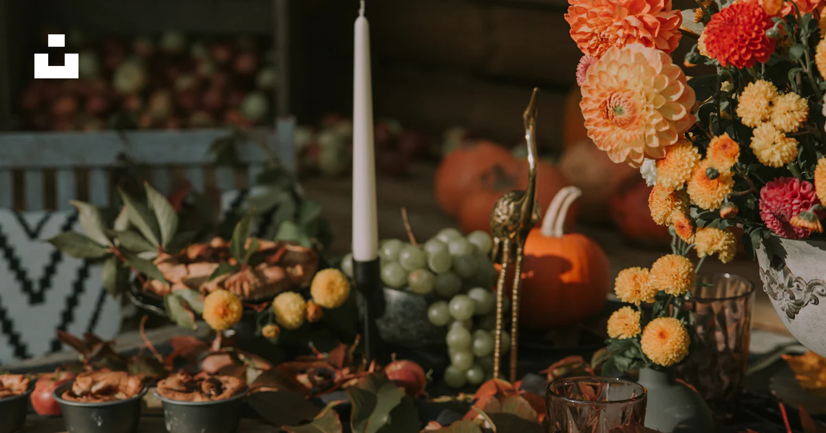 Setting A Table Autumn table setting with seasonal food - Free Photo on Unsplash