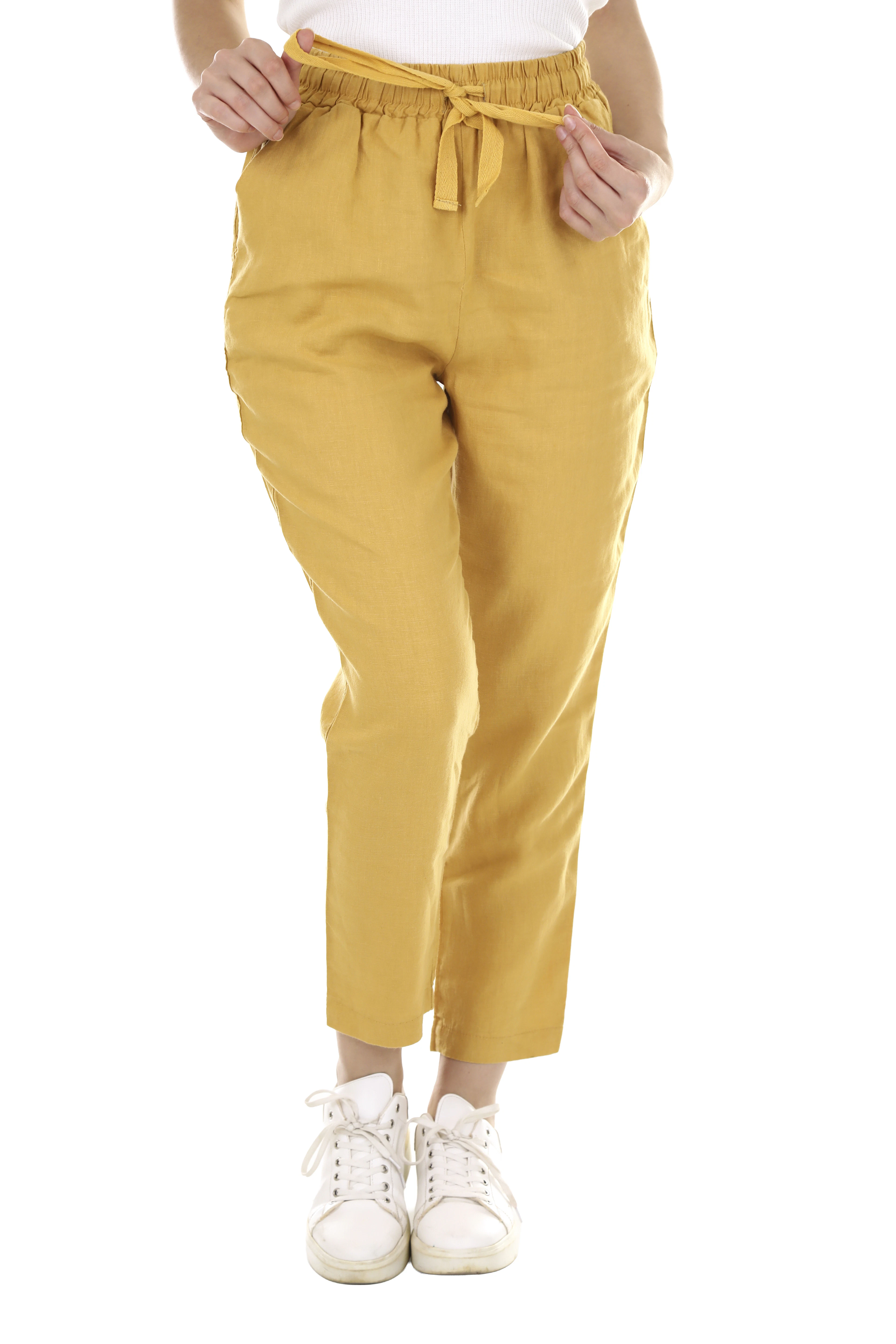 Pantalón de lino con cordón