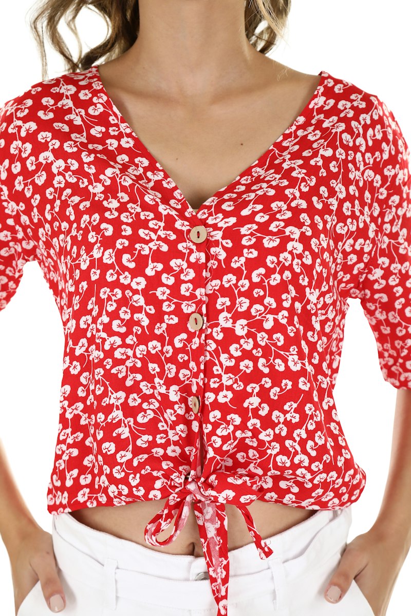 Ribbed Knit Top front view