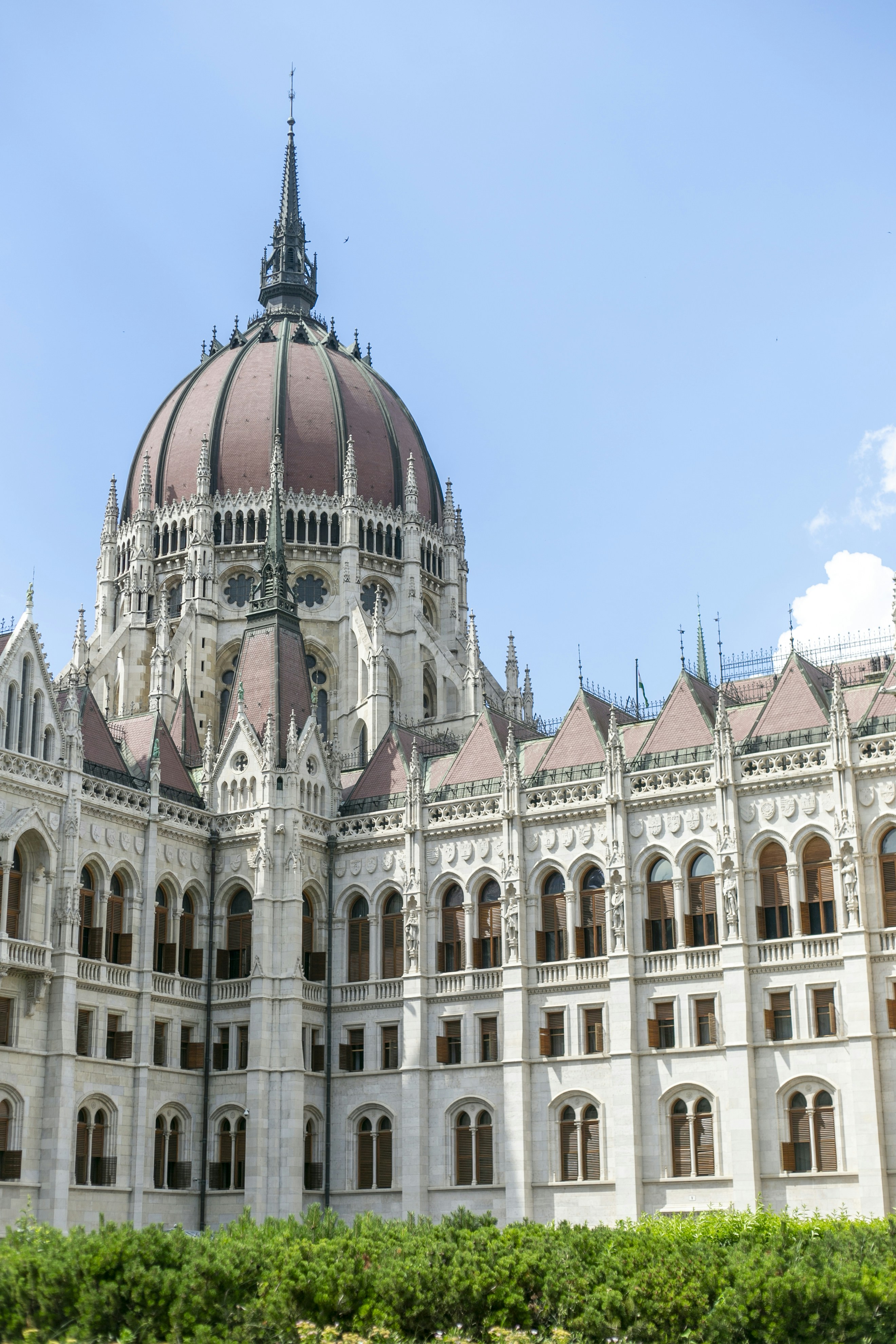 The Hungarian Parliament Building with its central dome and gothic architecture in Budapest