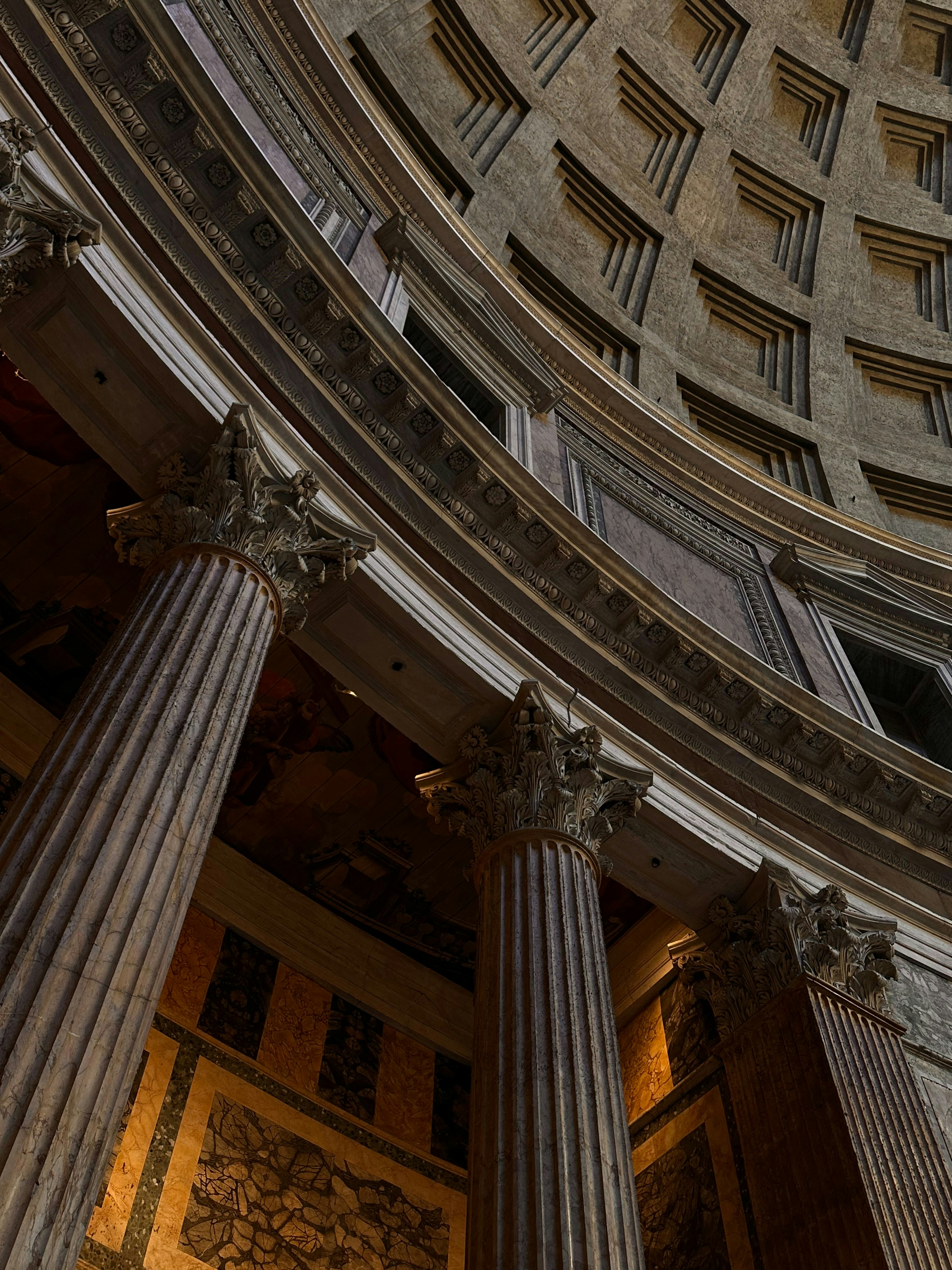 Corinthian Columns Supporting a Coffered Dome Inside