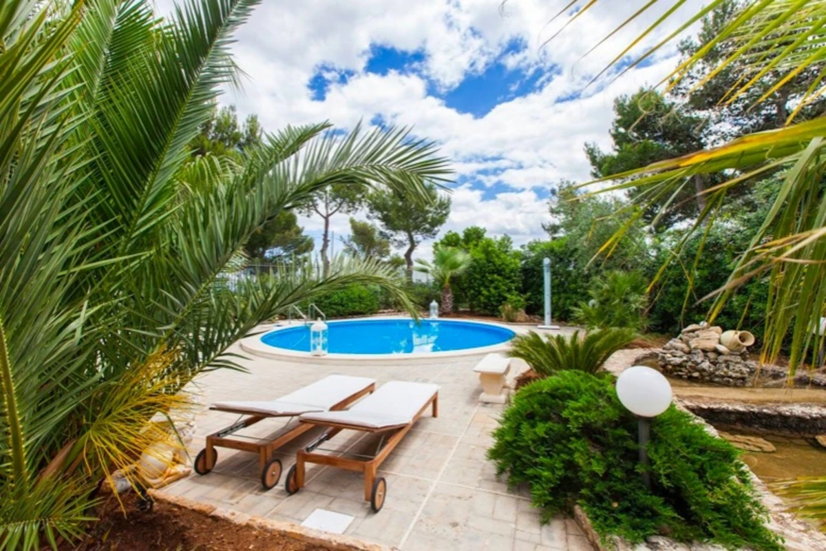Sun loungers by a pool at a Florida resort hotel