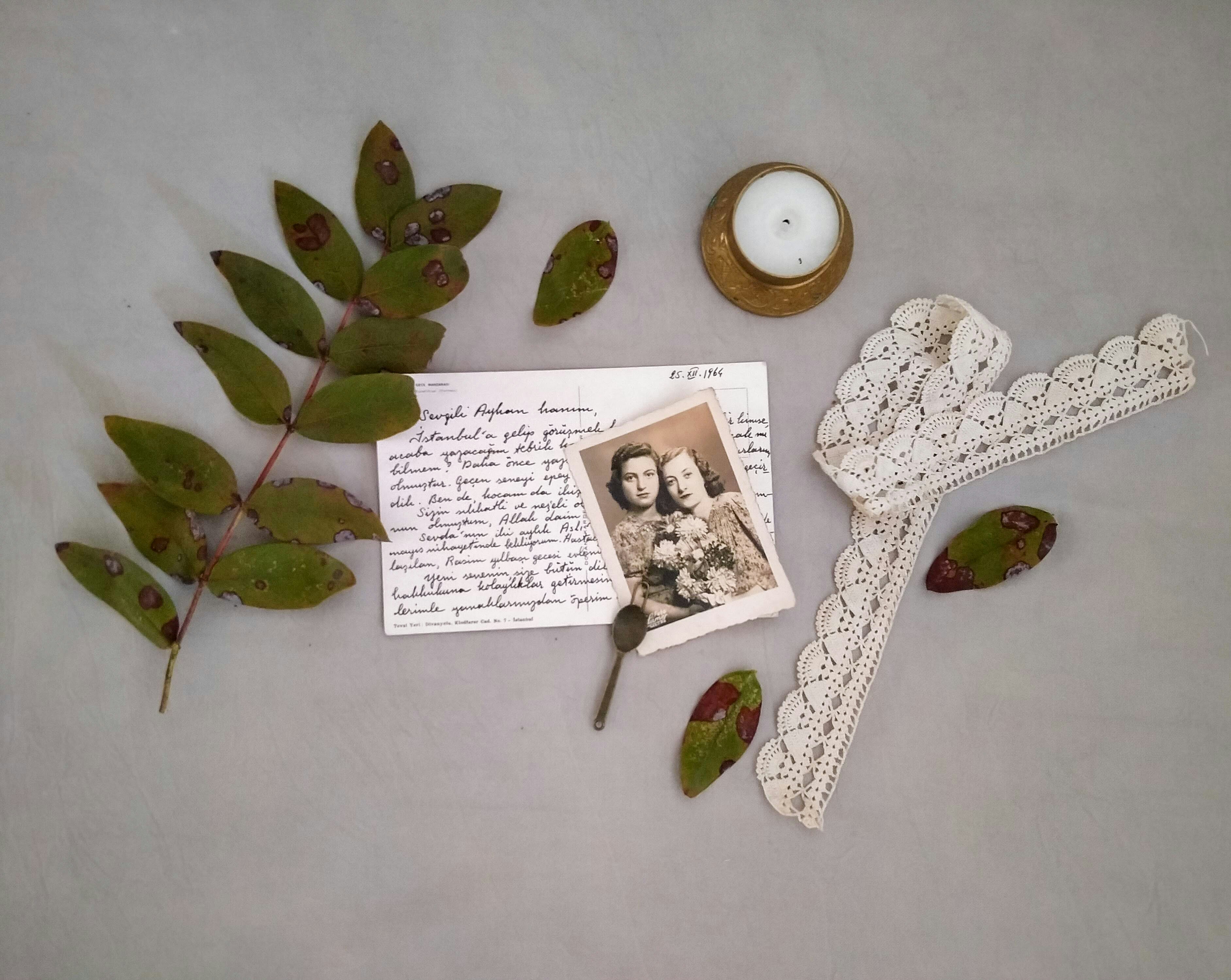 curating family keepsakes and textures for a memory box