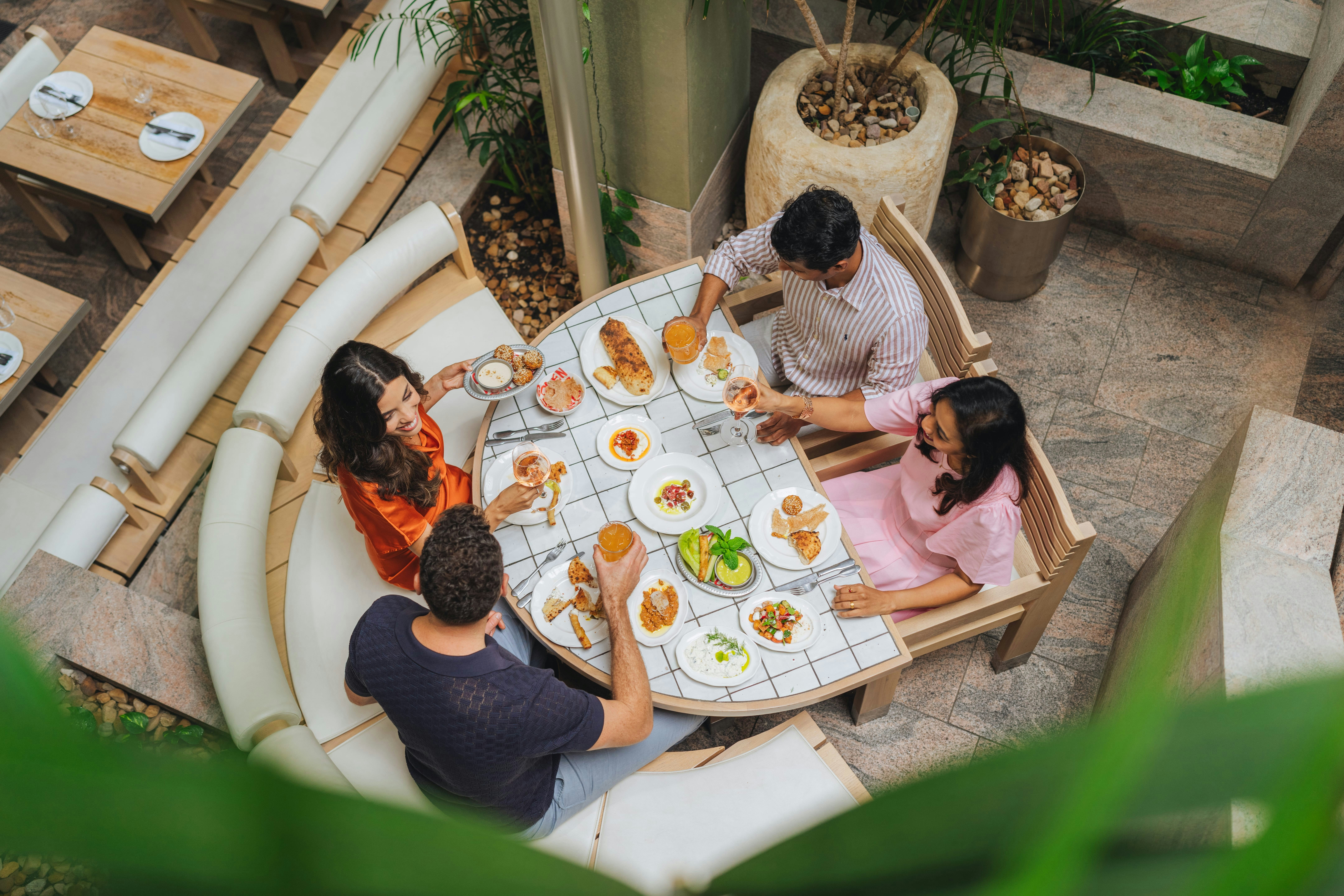 Middle Eastern inspired restaurant set under the open sky in the heart of the city