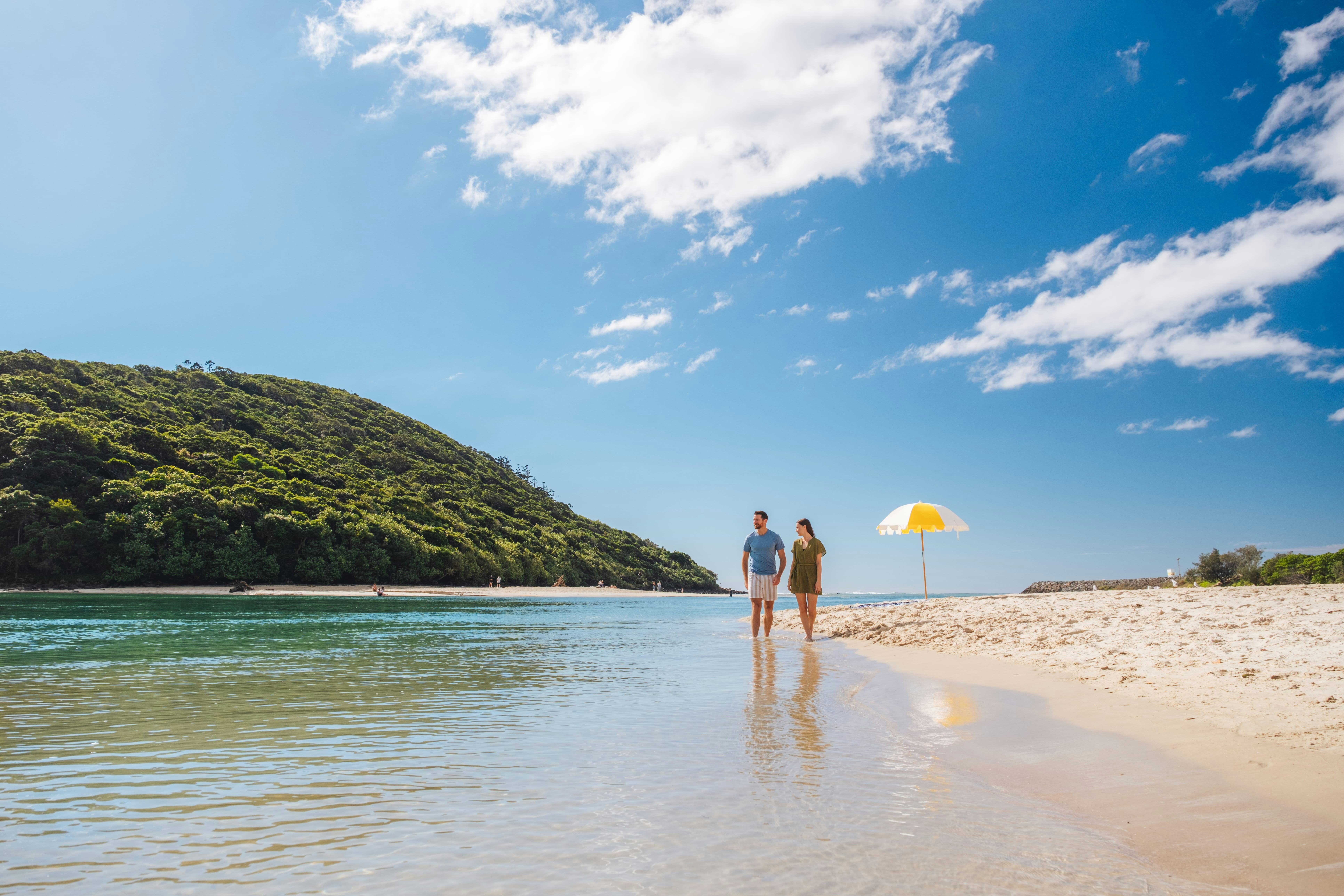 Popular creek for swimming framed by the Burleigh Heads National Park on one side and Palm Beach on the other