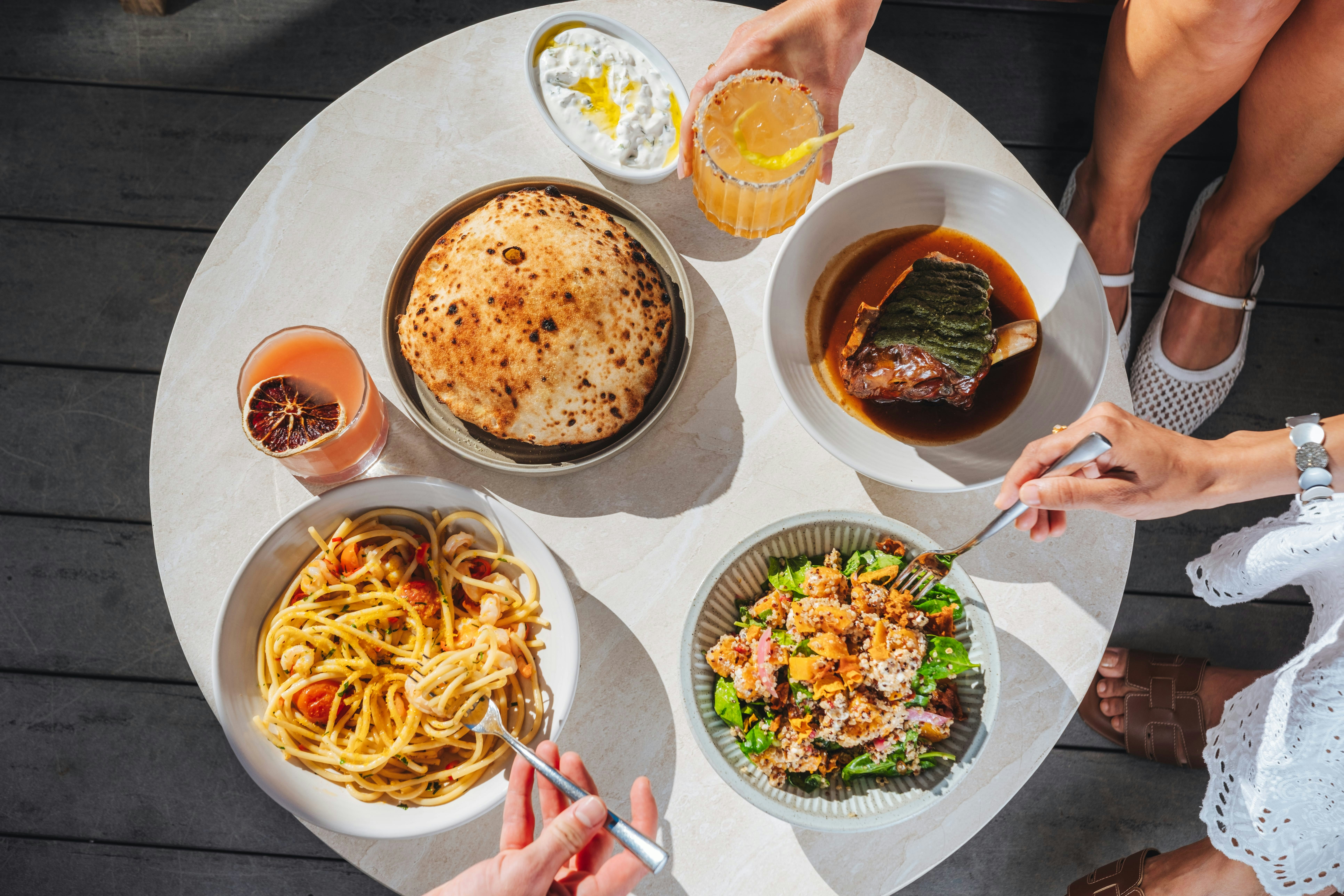 Mediterranean inspired oceanside dining and cocktails