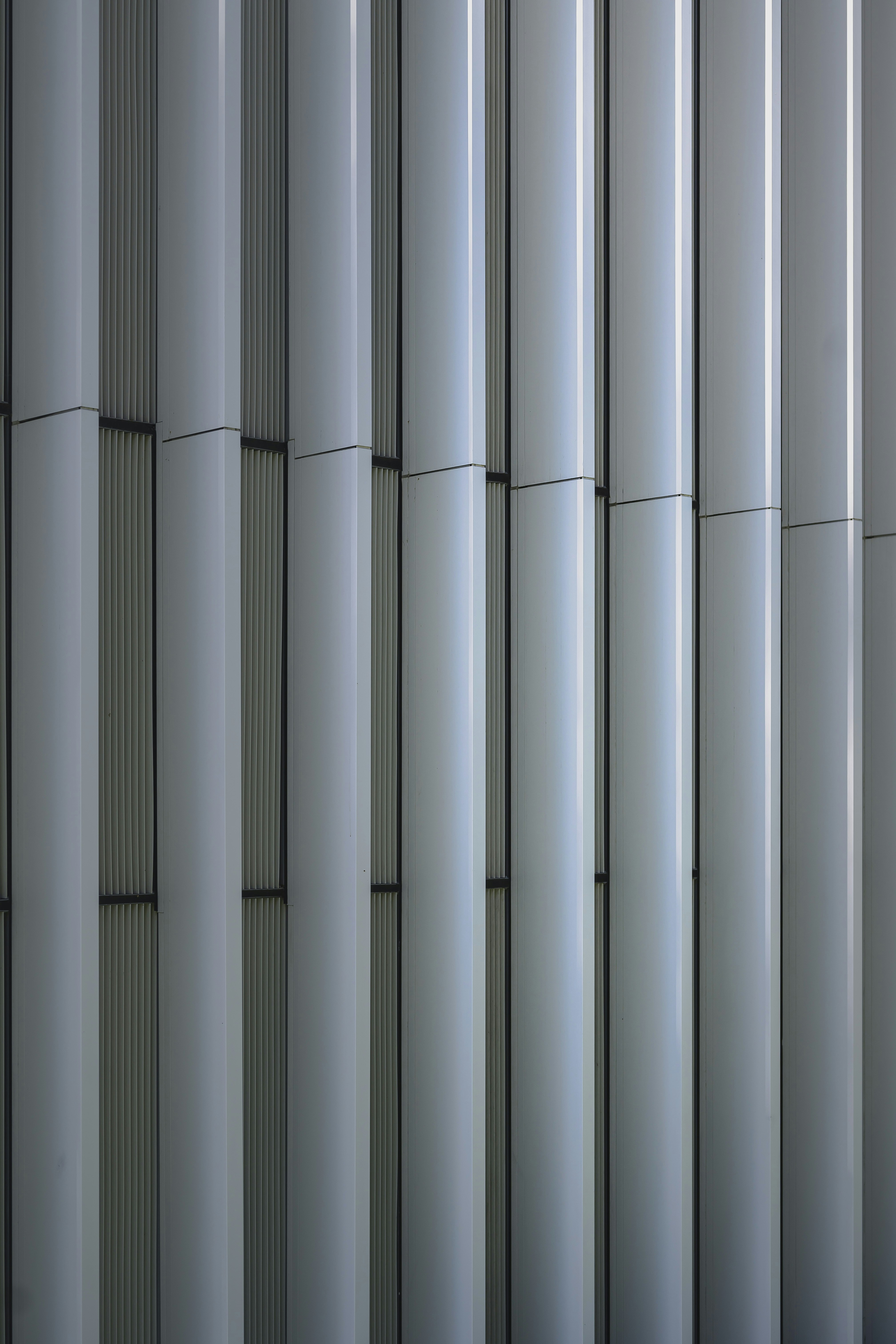 Modern metal panels on building facade